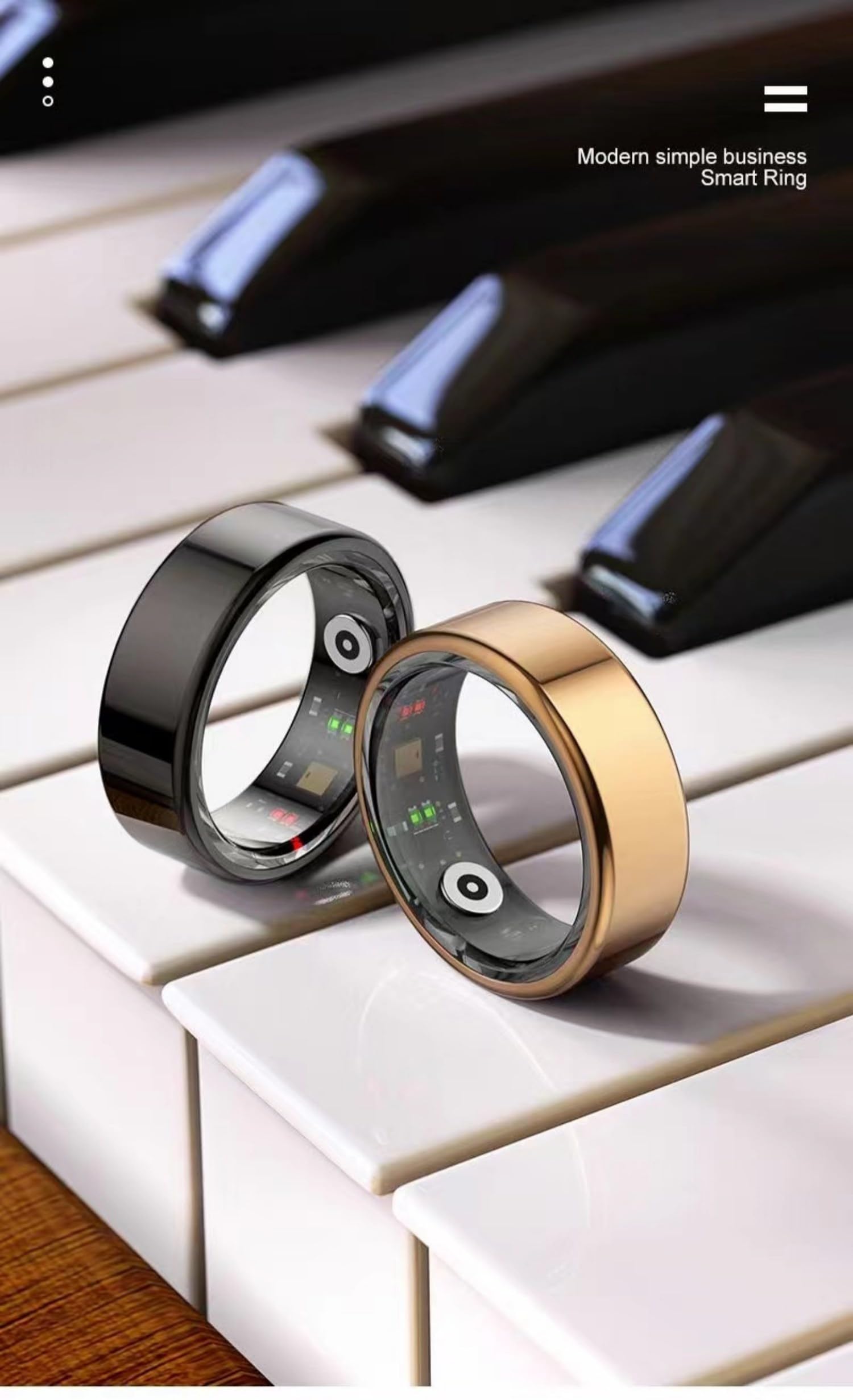 Anillo inteligente, anillo de salud Bluetooth para mujeres y hombres, resistente al agua, rastreador de fitness, monitor de frecuencia cardíaca, oxígeno y sangre, oro rosa #7