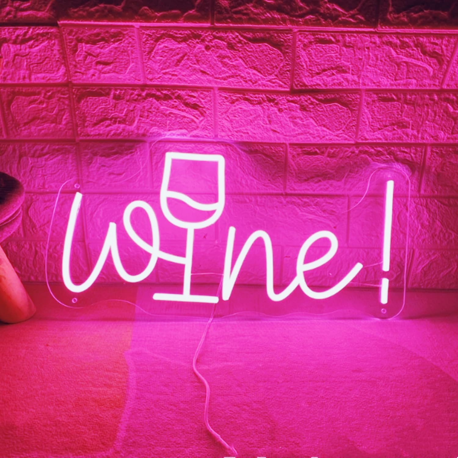 Acryl Wein Neonschild für Wand Hintergrunddekoration, LED Dimmbares Bar Neon Deko Cocktail Licht Handgefertigte Kunstlampe für Zuhause,Kneipe,Hochzeit,Party, Bar Studio,5 V USB-Betrieben