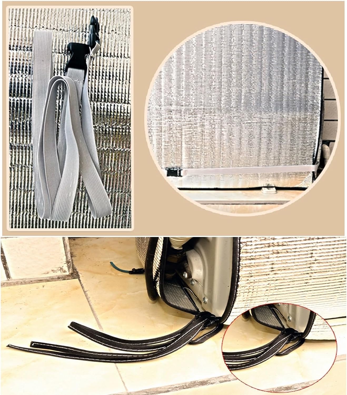 Copertura Condizionatore JTLB In Alluminio Silver - Protezione Antipolvere, Pioggia E Sole, 105x40x75 Cm - Foto 5