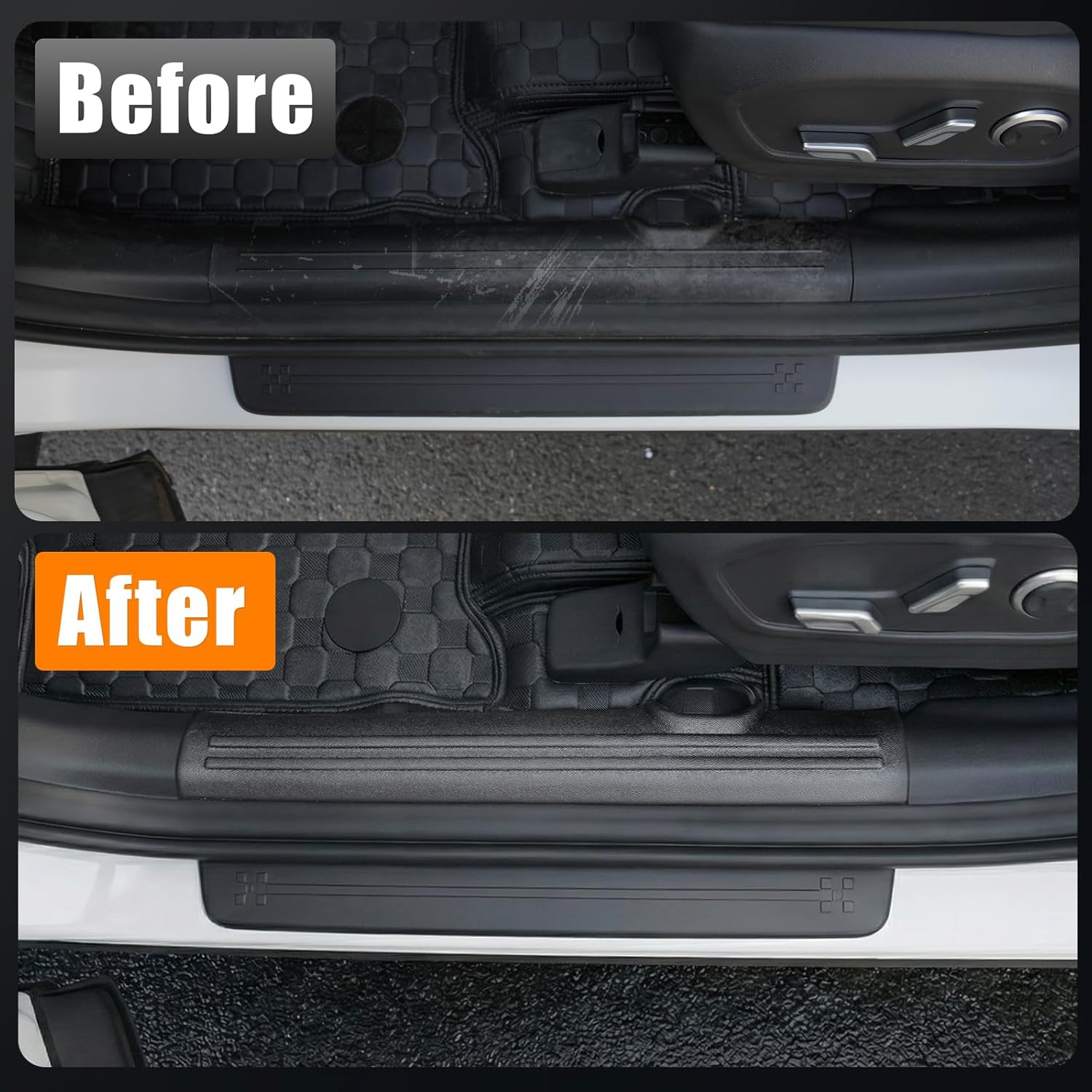Door Sill Protector Compatible with 2024-2026 Hyundai Santa Fe Inner Door Sill Guards Plates TPE Protection Waterproof All Weather 4PCS 2025 Santa Fe Accessories