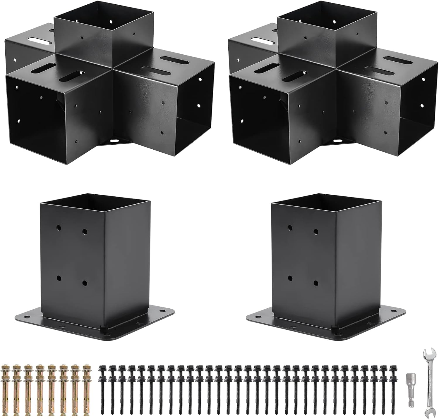 Nrspp Pergola Kit，4x4 Pergola Bracket 4Way Right Angle