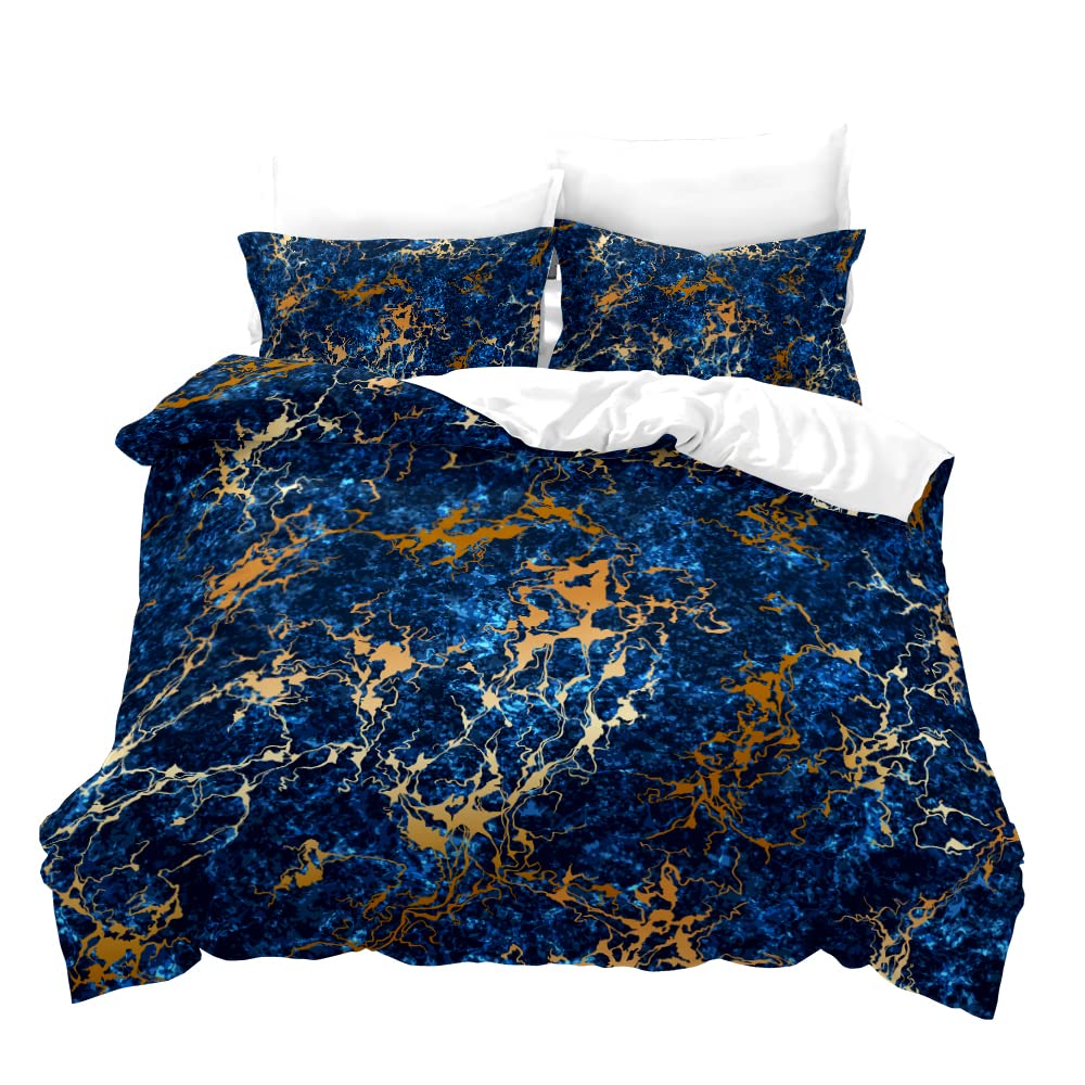 Funda de edredón con estampado de mármol negro y blanco para cama de 200x200 cm