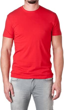 NEXT LEVEL Men's Fitted T-Shirt - 100% Combed Ring-Spun Cotton, Soft Jersey, Size XL, Red - View #6