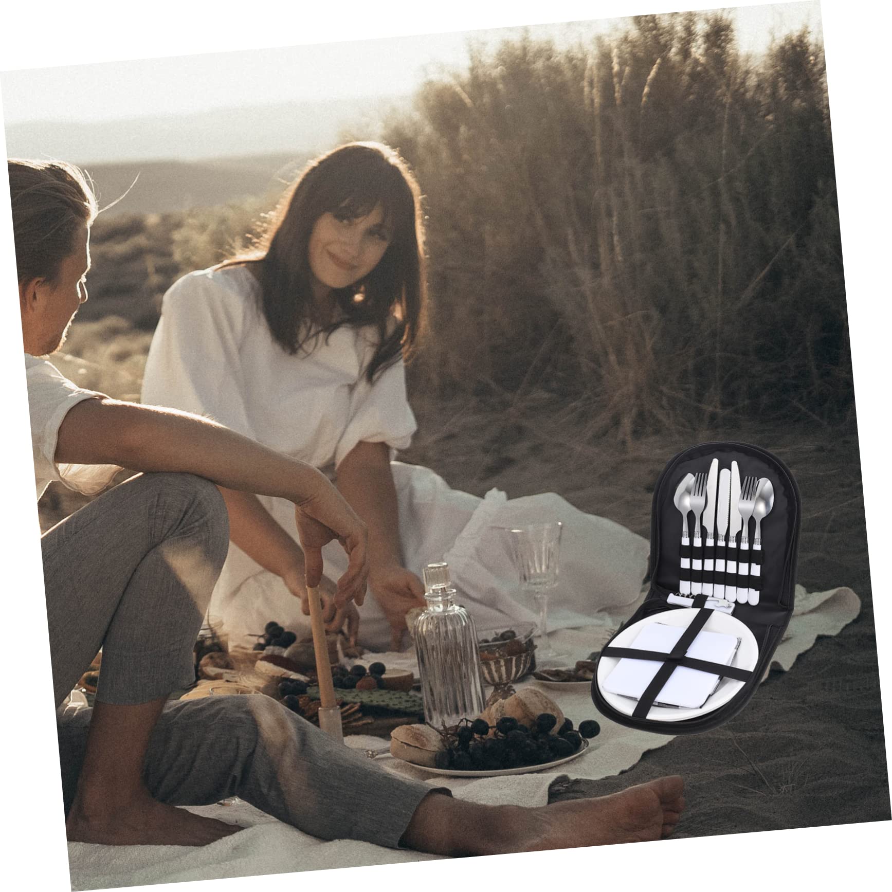 Happyyami 1set Utensili Inossidabile Kit Picnic Portatile Per Per Escursioni e Attività Outdoor e