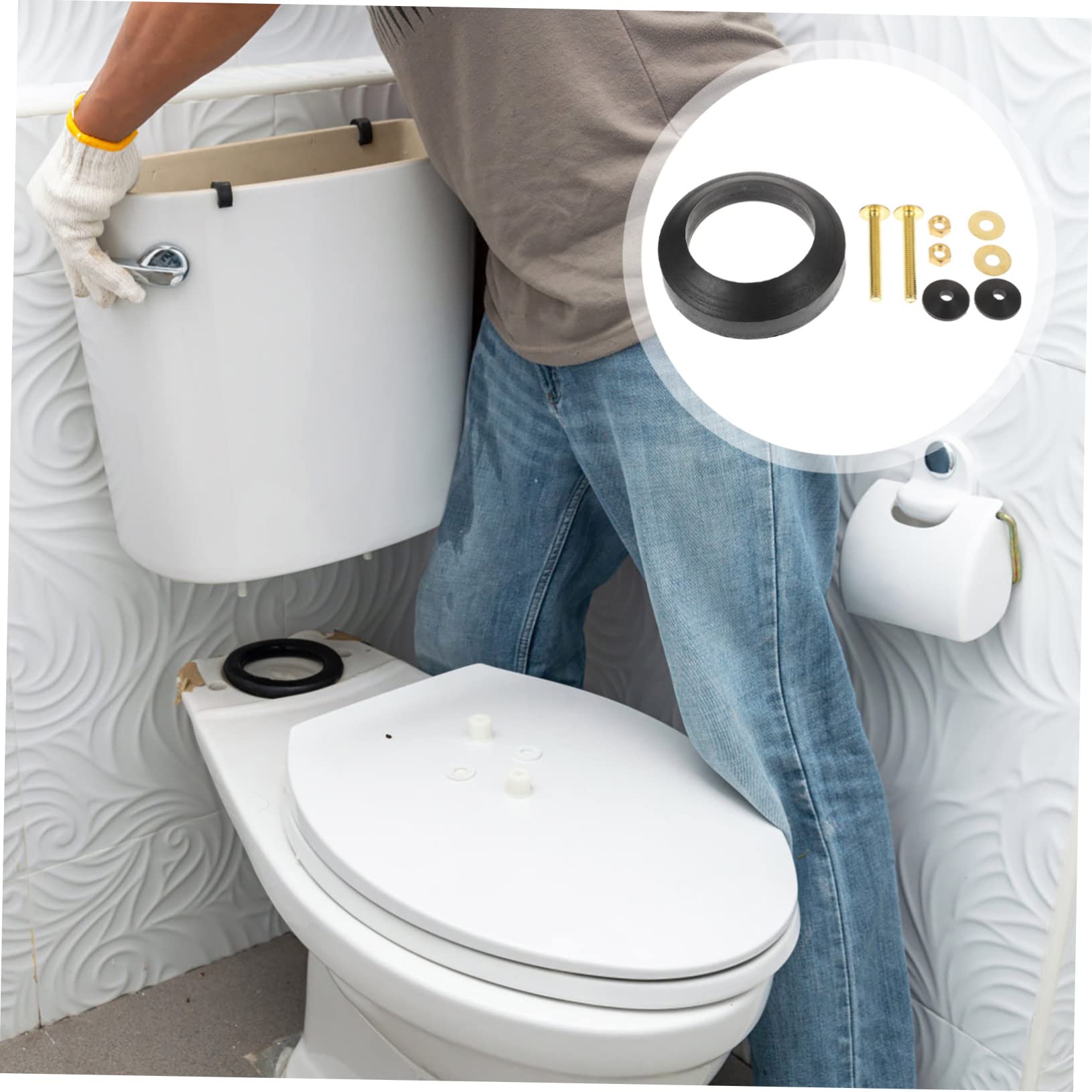HOMSFOU 3sets Guarnizioni Per Cisterne Wc Accessori Per Serbatoi Facili Da Installare Compatibili Per Bagno Domestico e Alberghiero Materiale Di Alta Qualità