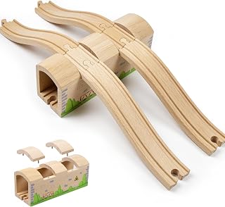 Holzeisenbahn Tunnel- und Brücken-Set mit S-Schienen
