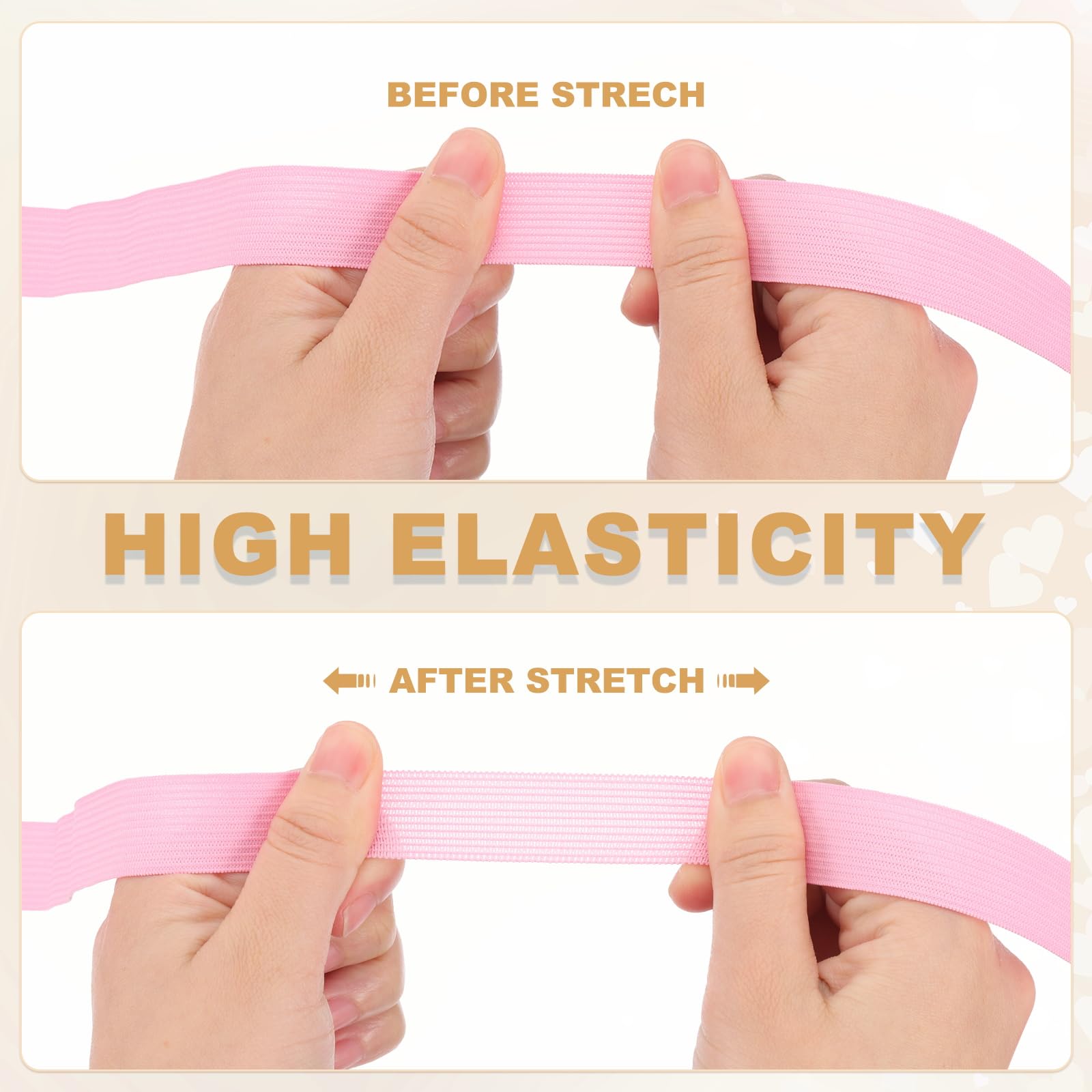 PATIKIL 1/16 Inch x 11 Yards Sewing Elastic Bands Elastic Cord Flat Stretch Strap Pink, 13/16 Inch x 11 Yards - Image 3