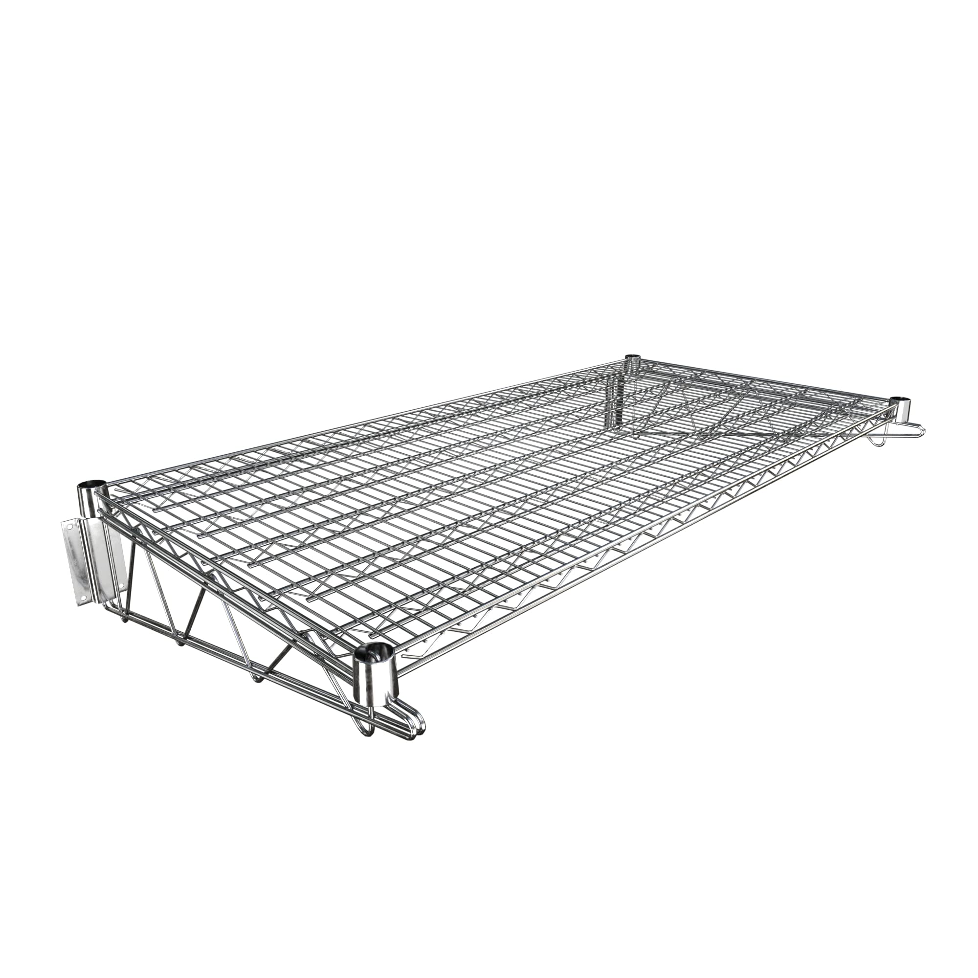 Krollen Industrial 24" x 48" Chrome Wire Wall Mount Shelf