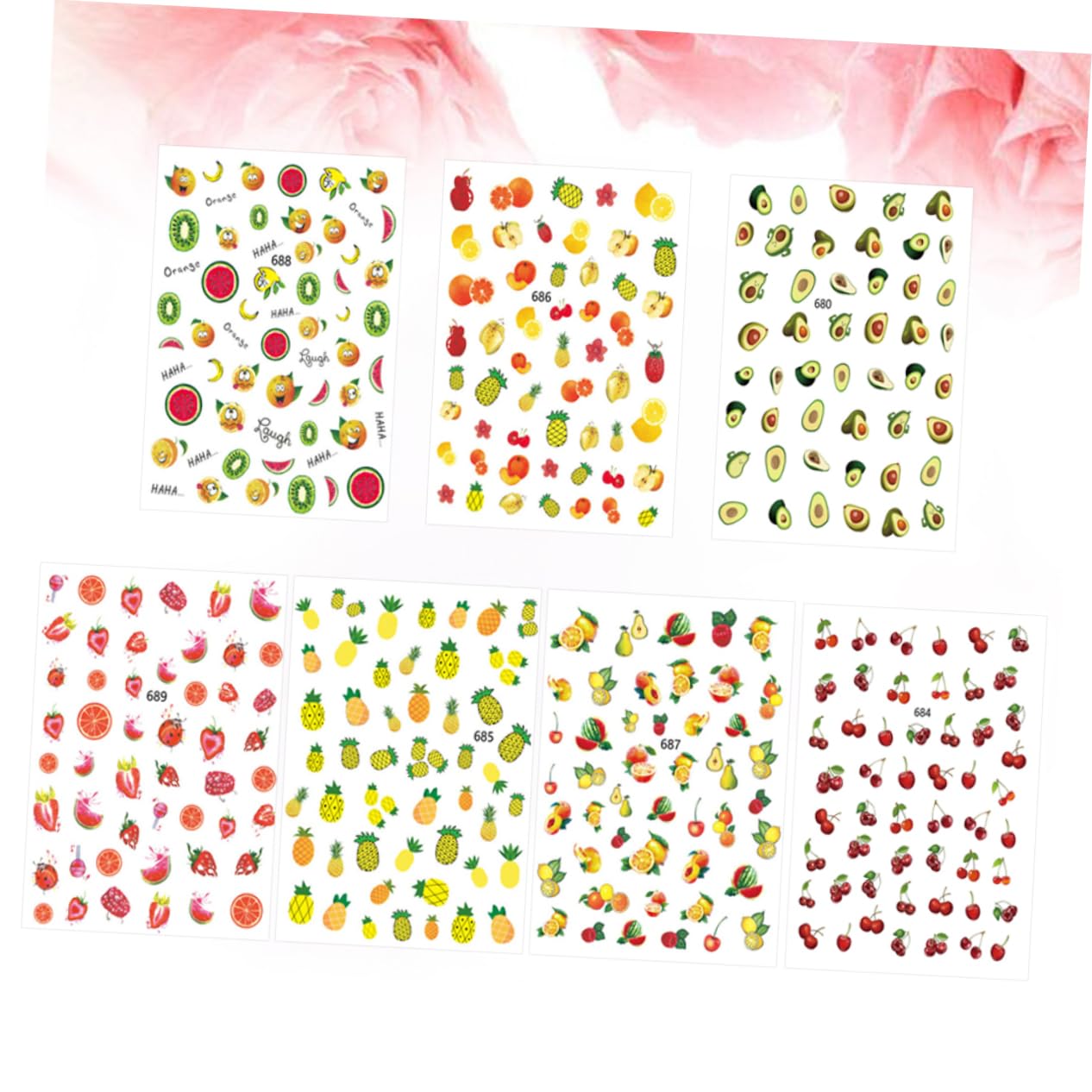FOMIYES 3 Set Di Adesivi Per Nail Art Adesivi Con Design Di Frutta 3d Per Unghie Per Donne E Ragazze 12 Fogli*3