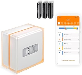 Netatmo Thermostat Intelligent, Energieeffizient. WiFi - Steuern Sie die Heizung per App aus der Ferne, Kompatibel mit einzelnen Heizkesseln, NTH01-AMZ