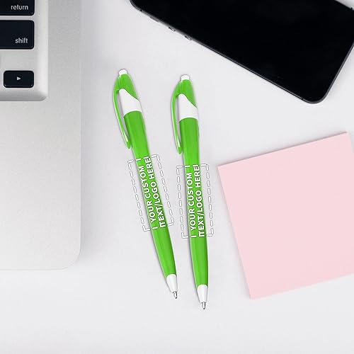 Miniatura 7 de DISCOUNT PROMOS Juego de 50 bolígrafos de oficina de plástico de dos tonos paquete personalizado a granel tinta verde ideal para oficina escuela