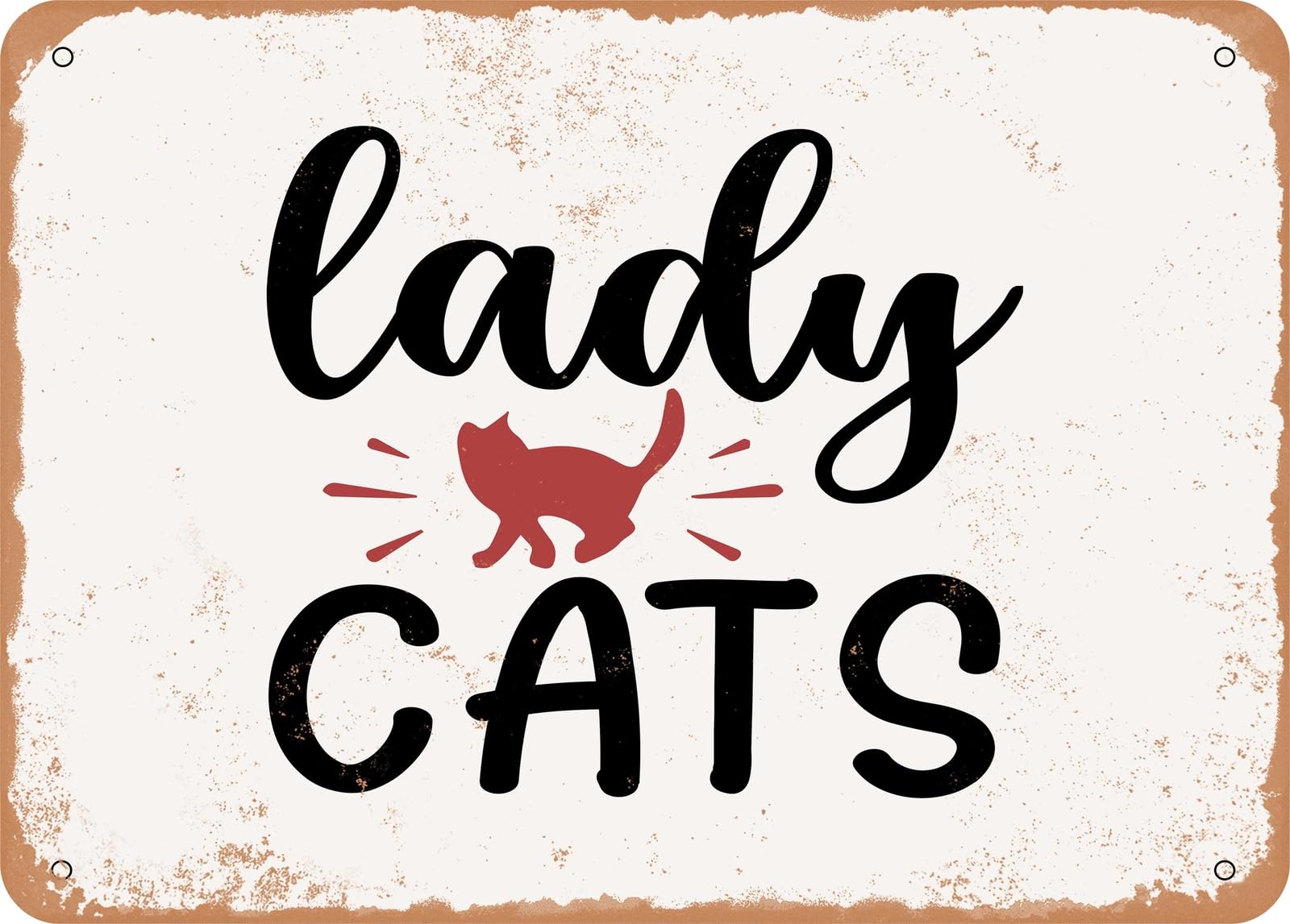 Miaomansenstore Metal Sign - Lady Cats - Vintage Rusty Look Sign Home Decor