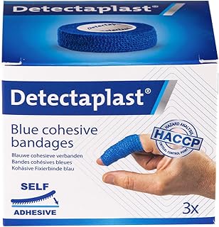 Detectaplast Smart Bandaid Waterproof, self-Adhesive Dressing for Wounds and strains, Bandaid roll for Food handling, 0,98 x 177 inches, 3pcs.