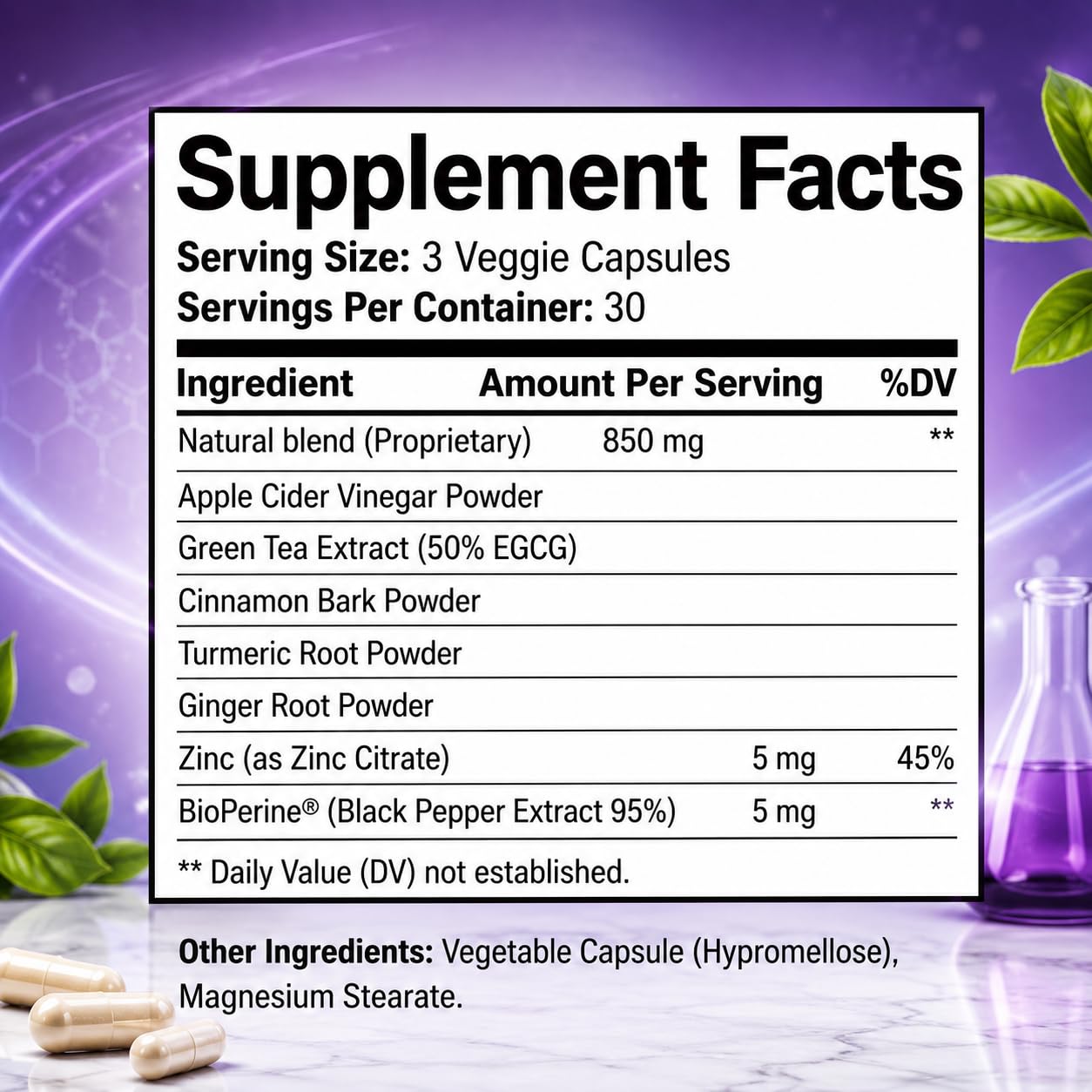 GLP-1 Weight Loss Supplement & Gut Health - Appetite Control 90 Veg Caps — Amazon image 6