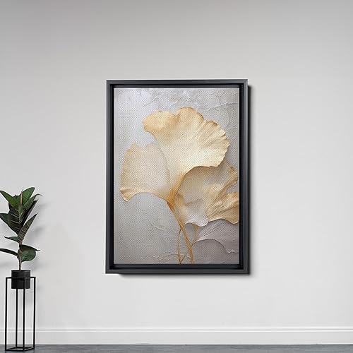 Miniatura 5 de Original Ginkgo biloba Print On Canvas, Modern Textured Gold Wall Art, Abstract Gold Leaves Print, Living room Wall Decor, Print On Canvas, Print