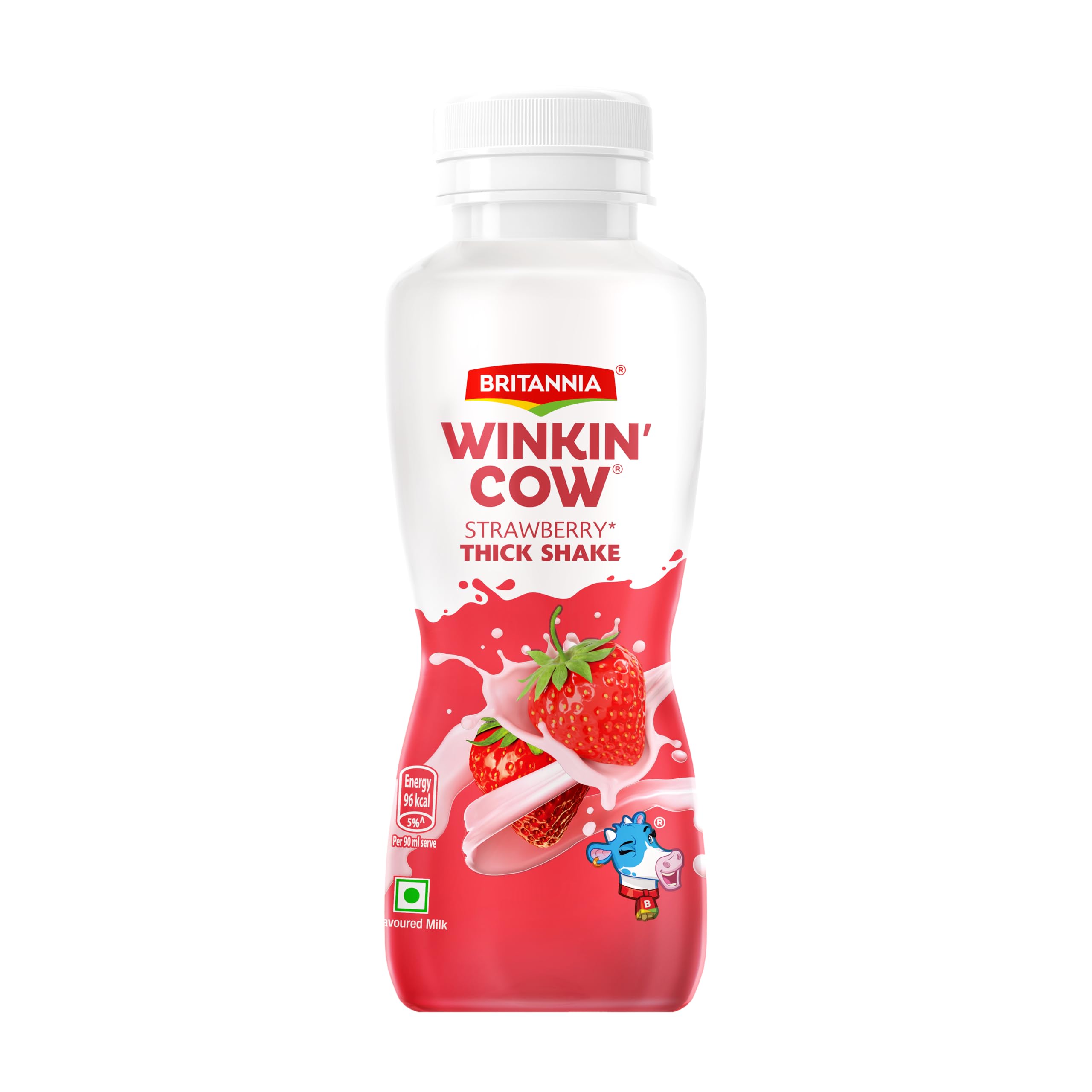 Britannia Winkin Cow Thick Milkshake Strawberry Pet Bottle, 180 Ml, Liquid
