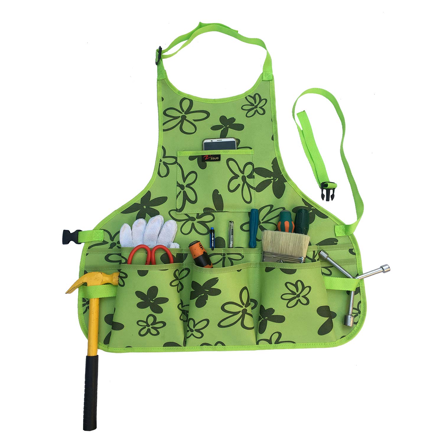 zojoHeavy Duty Waxed Canvas Work Apron for Home Garden ,with Multi Tool Pockets,for Men & Women