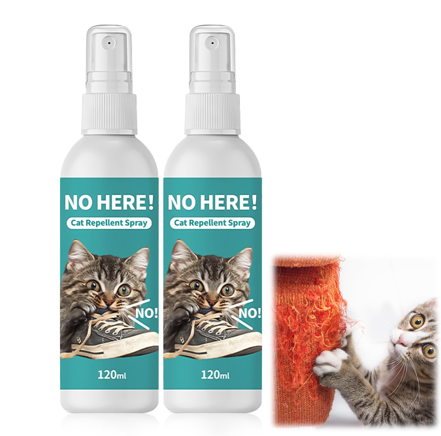 MagiSel Spray Repellente per Gatti,2PCS x 120ml Repellente Gatti e Spray AntiGraffio per Gatti Divano, Uso Interno ed Esterno, Protezione del Divano e Mobili, Ideale per Casa e Giardino