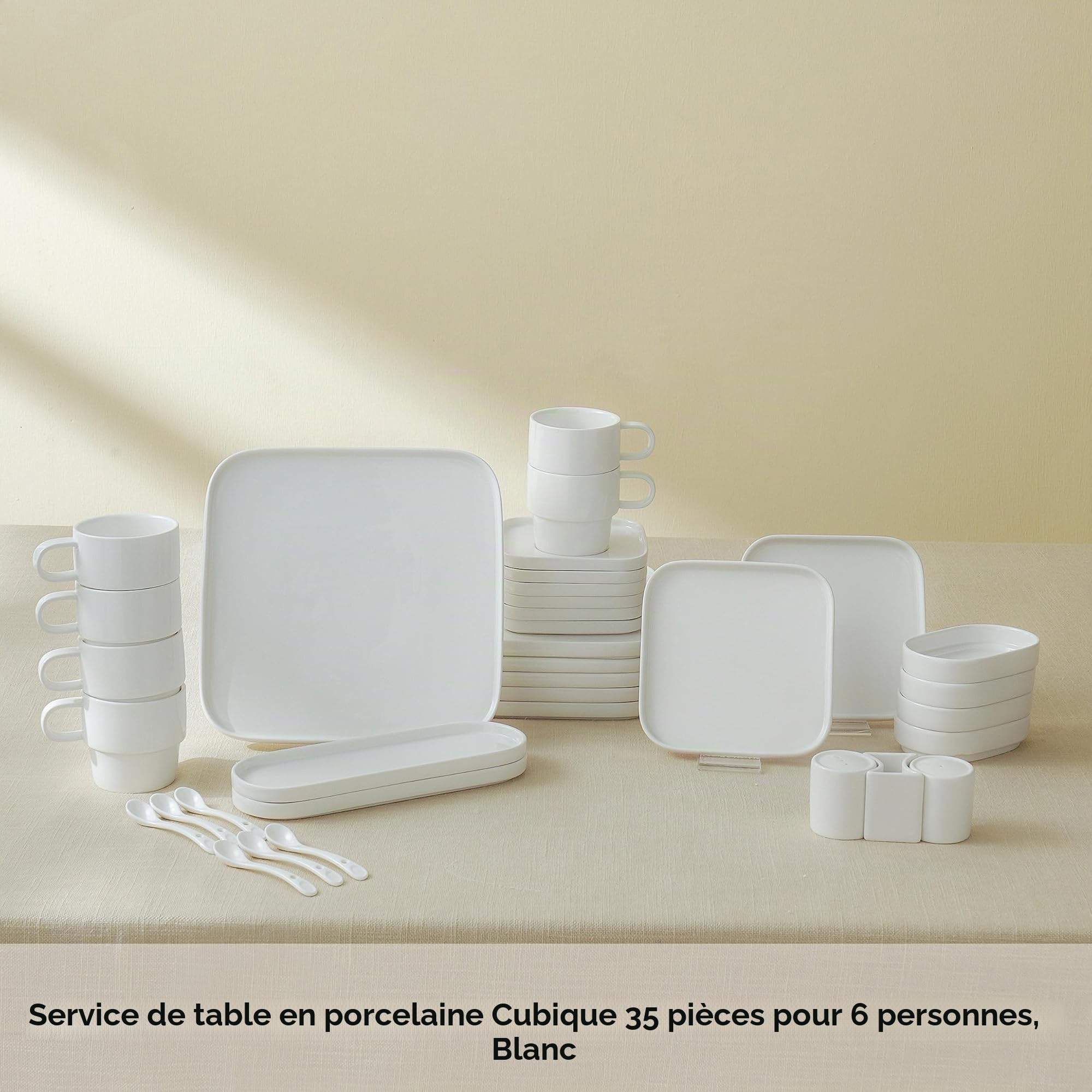 Karaca Cubique Ensemble Petit-Déjeuner, carré