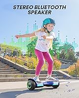 Vista 5 de Gyroor Scooter de equilibrio automático G13 todo terreno con luces LED, autoequilibrio todoterreno con Bluetooth para niños de 6 a 12 años y Azul