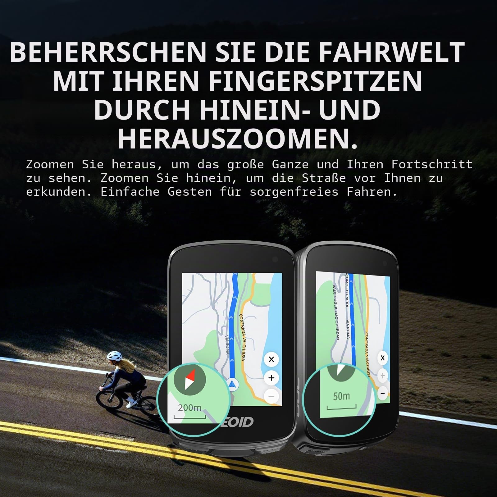 GEOID CC700 Pro Fahrradcomputer mit Halterung Set – 2,8" Farbdisplay GPS