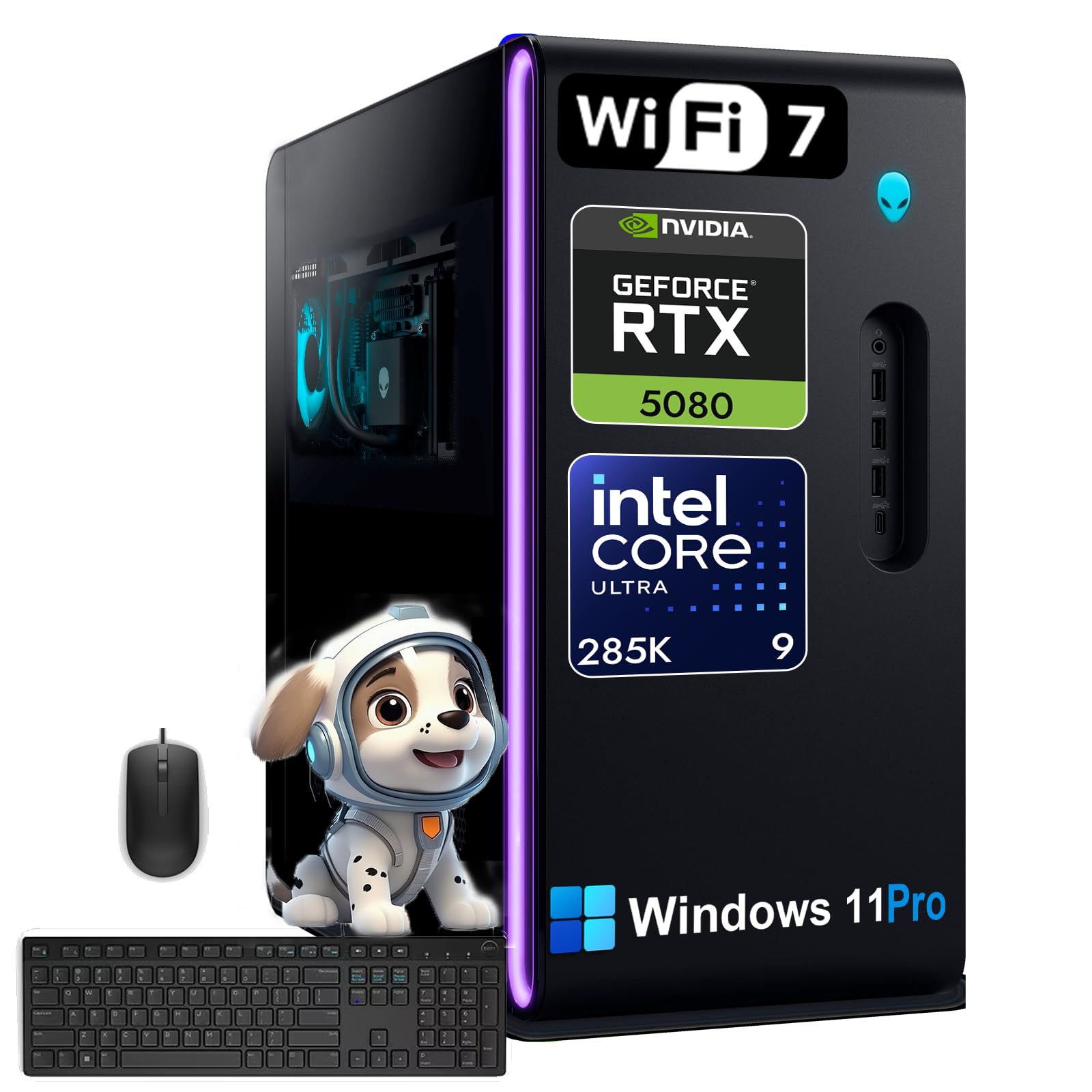 Alienware Aurora R16 Gaming Desktop Computer - RTX 5080 16GB GDDR7 • Intel 24-core Ultra-9 285K (up to 5.7GHz) • NPU AI • Wi-Fi 7 • Win 11 Pro • AlienFX Liquid Cooling • 64GB DDR5 RAM, 2TB SSD 64GB DDR5 | 2TB SSD