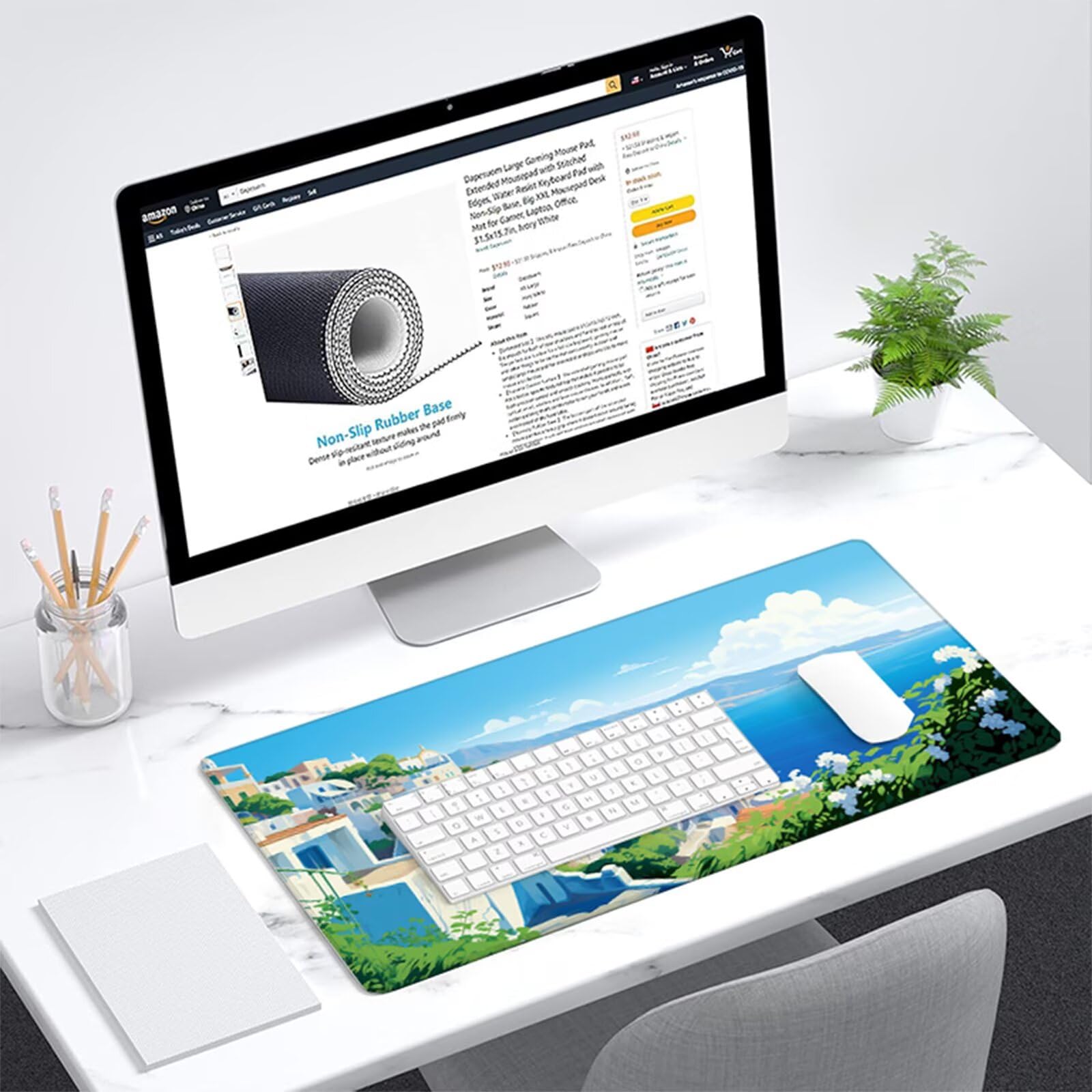Alfombrilla Ratón Azul Alfombrilla Escritorio Mar Mouse Pad Gaming Duradera, Mouse Pad Grande Gaming Mejora Precisión y La Velocidad, Antideslizante Desk Mat Jugadores, PC, Oficina 1600x800x3mm Y2-711