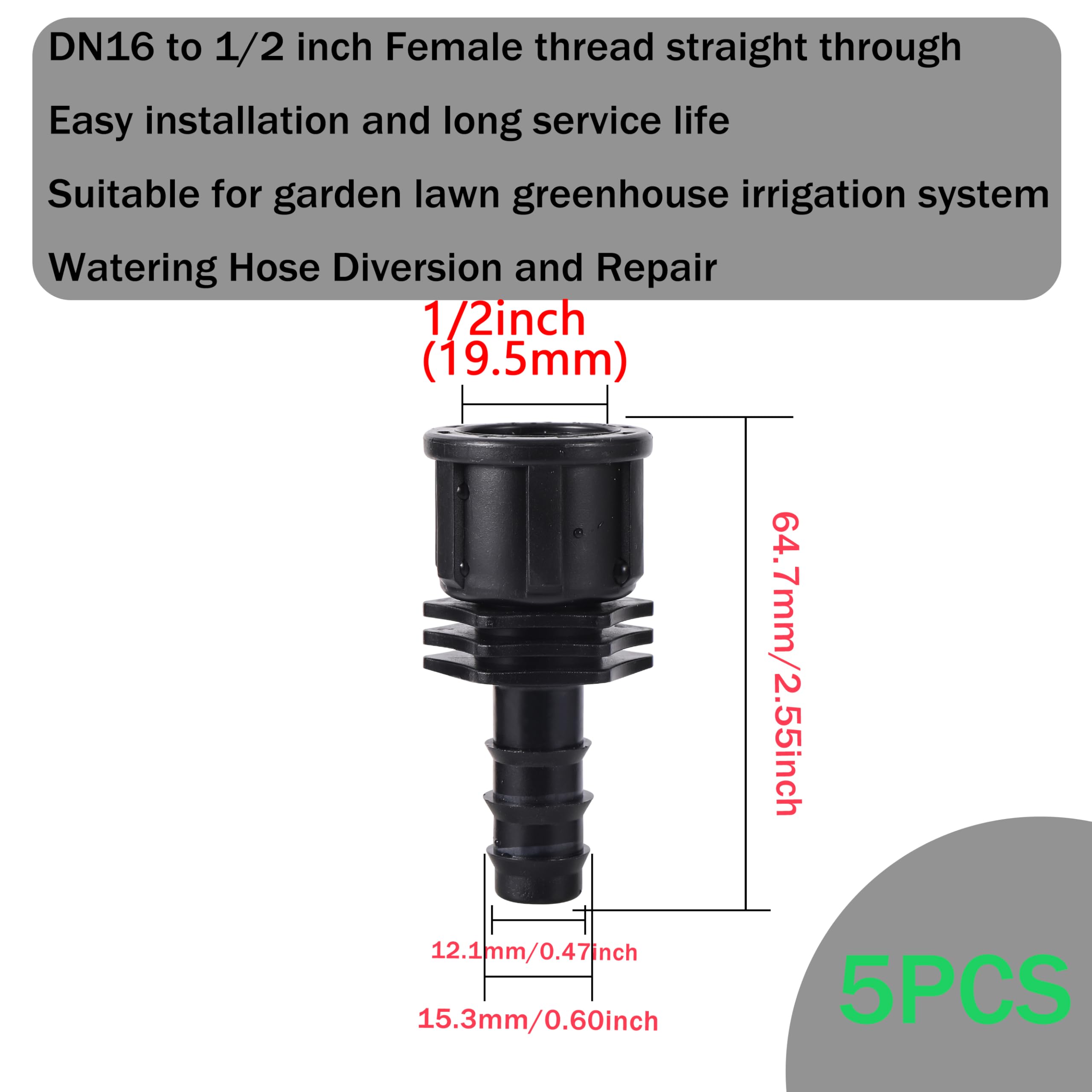Złączka trójnikowa DN16 z kolcami kroplowymi, prosta, do rur nawadniających, 5 szt(Connector 10)