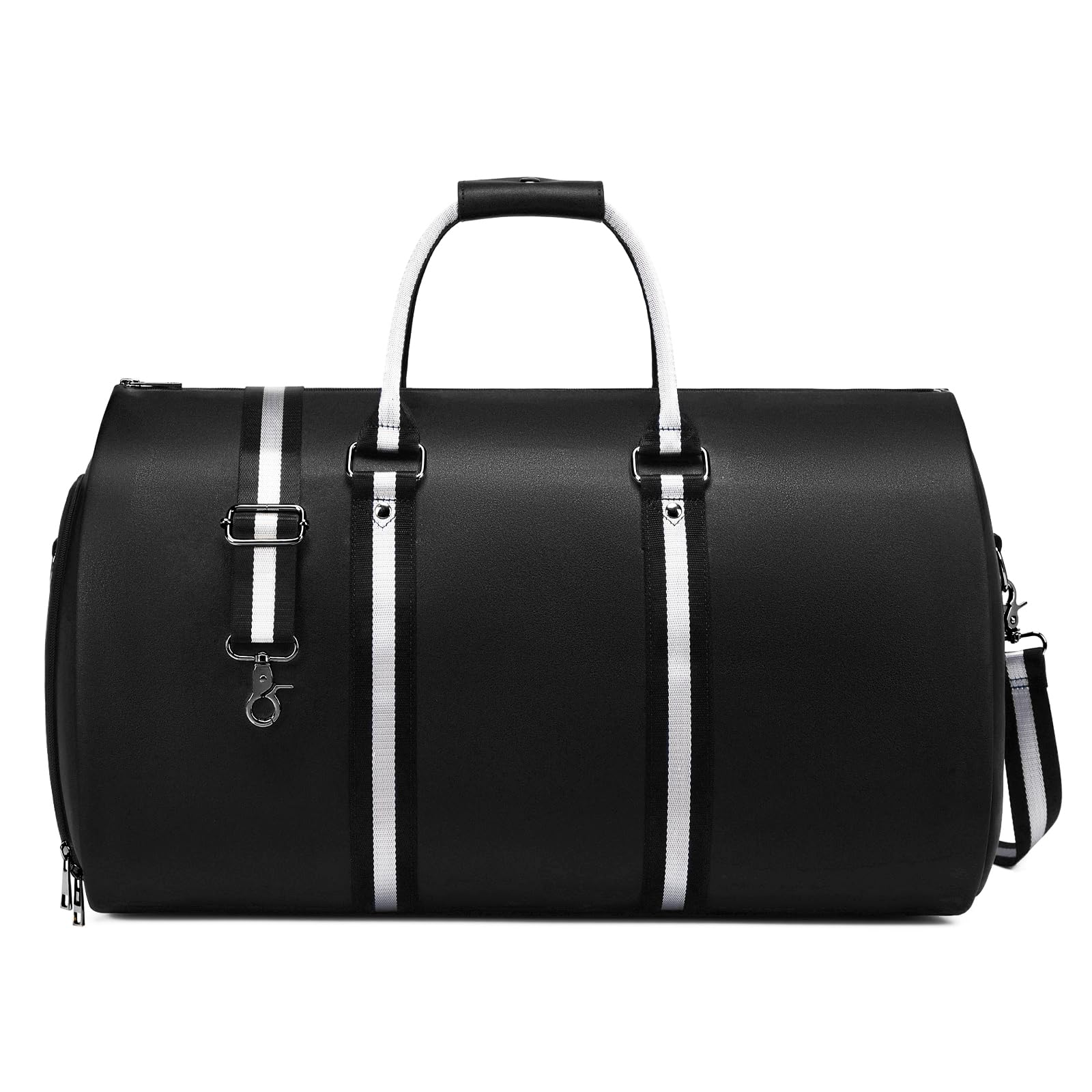 Leather Garment Bags for Travel, Convertible Carry on Garment Duffel Bag for Men, 2 in 1 Waterproof Foldable Travel Suit Bag with Shoulder Strap