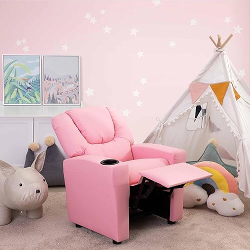 Miniatura 2 de Naomi Home Suri - Silla reclinable para niños con reposapiés y portavasos, sillón reclinable para niños con soporte para tazas, reclinables de PVC