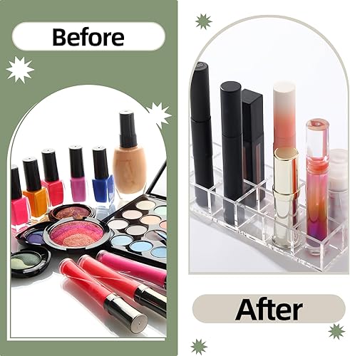 Miniatura 3 de Kigley Organizador de lápiz labial transparente, soporte acrílico para brillo de labios, estuche de exhibición de lápiz labial para mujeres, muestra