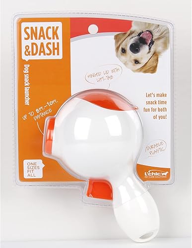 Lanzador de golosinas para mascotas, alimenta con divertido lanzador de golosinas para perros en naranjablanco