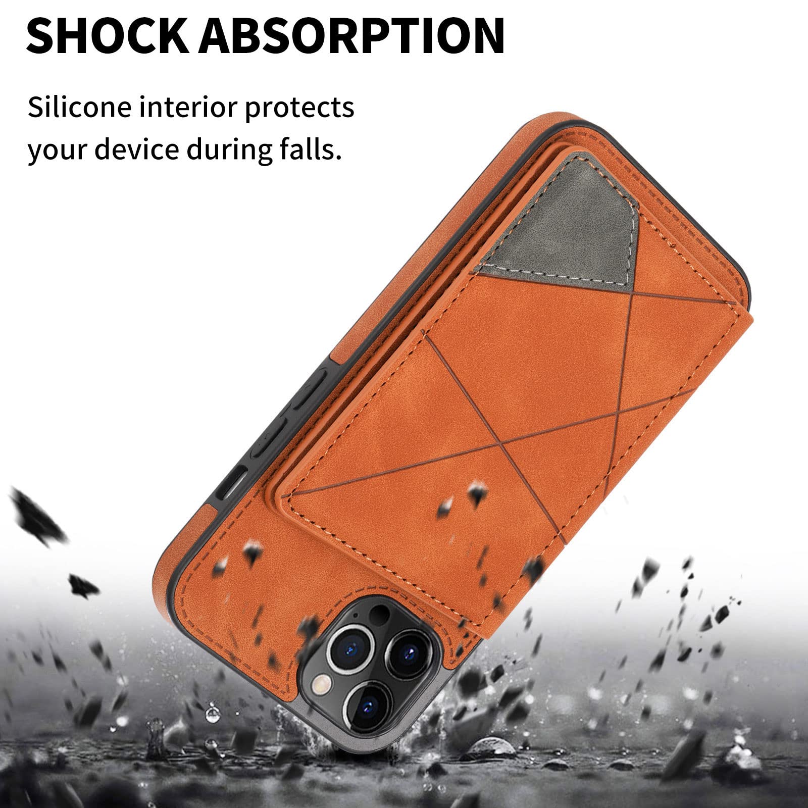 Etui do iPhone 14/14 Pro/14 Plus/14 Pro Max, skórzany portfel z 2 przegródkami na karty, z klapką, etui na telefon komórkowy, zapięcie magnetyczne, etui ochronne, czarne, 14 Plus 6,7"