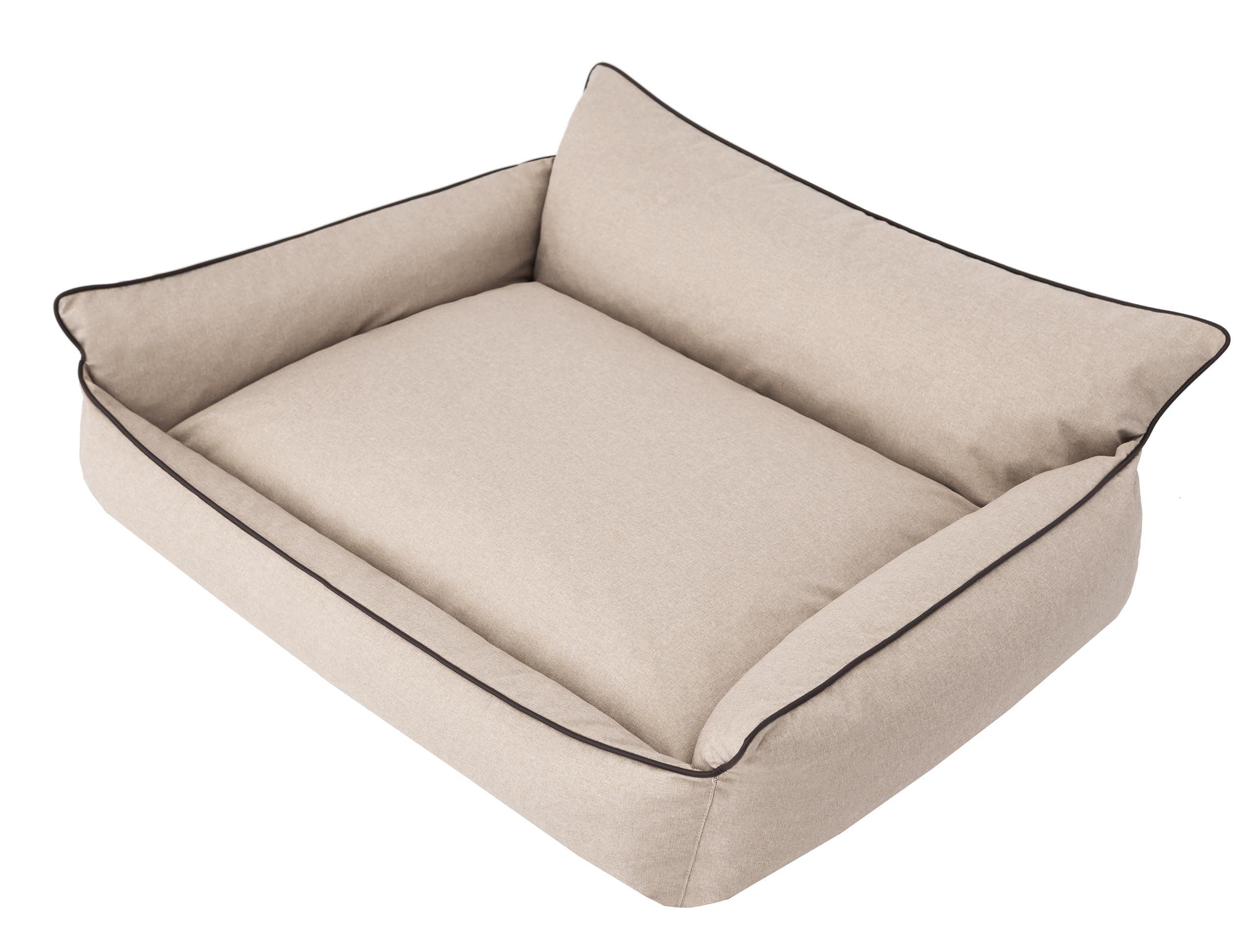 PillowPrim Legowisko dla psa, legowisko dla zwierząt domowych, leżanka, poduszka dla psa, materac, sofa, legowisko dla psa, XXL, 106 x 80 cm, beżowe, ekologiczne