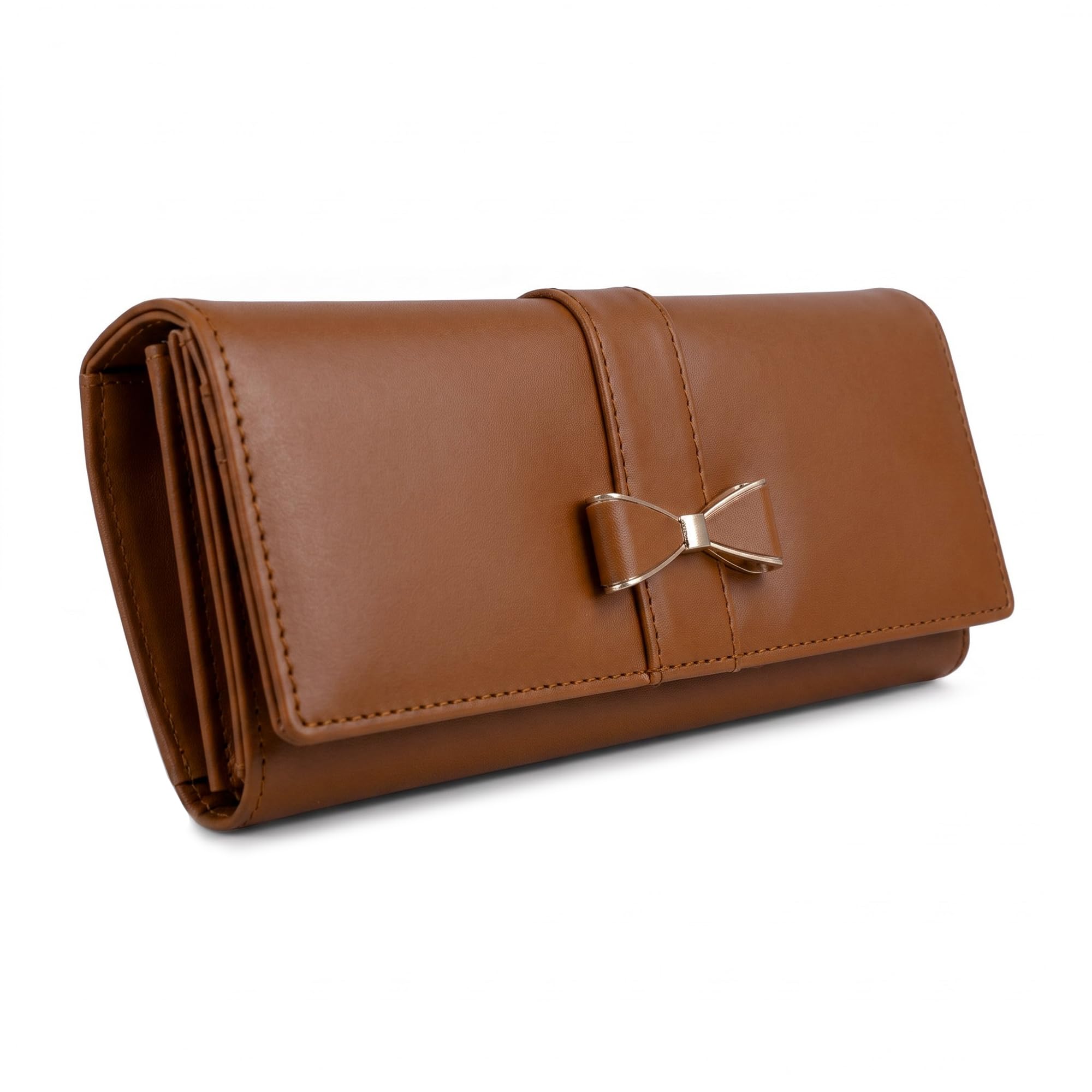 ALSU Women's Hand Wallet Purse Clutch | Phone Compartment| Coin Pocket| Credit Card Slots| Zipper Pocket| Office use| Casual use| Faux Leather (Tan)
