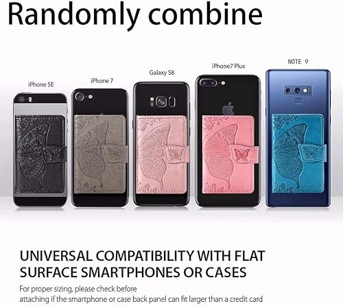 Miniatura 9 de Ropigo Cartera con diseño de mandala para teléfono celular, tarjetero para la parte posterior del teléfono, bolsillo adhesivo 3M, funda para