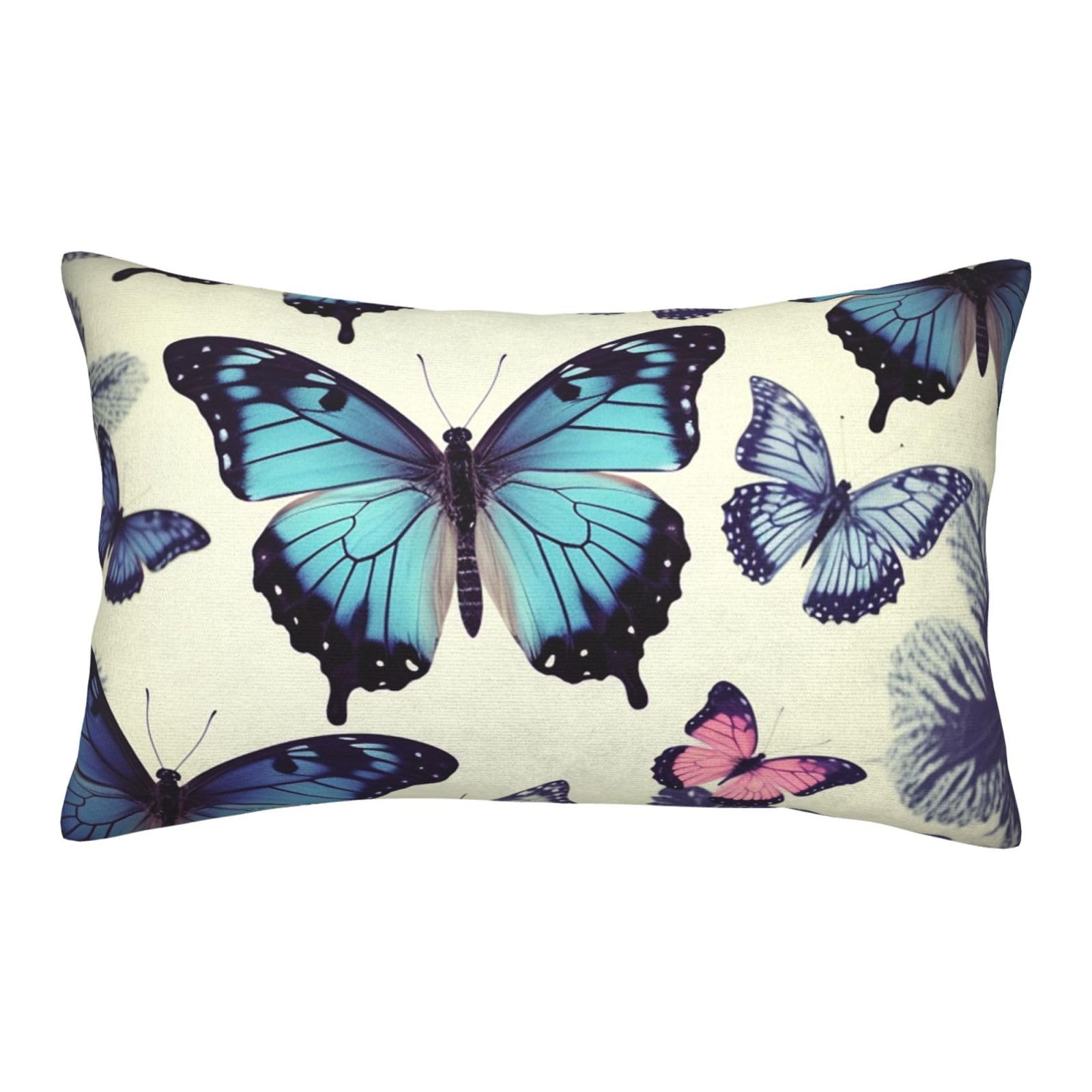 Velvet Pillowcases 20"x30" Ultra Soft Breathable Pillow Cases, Luxury Fuzzy Throw Pillow Covers with Zipper, Butterfly Pillow Shams All Seasons Decorative Cushion Cases for Couch
