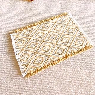 Miniature Dollhouse House Accessories: Add a Touch of Turkish Charm with a Handwoven Miniature Carpet(Yellow)