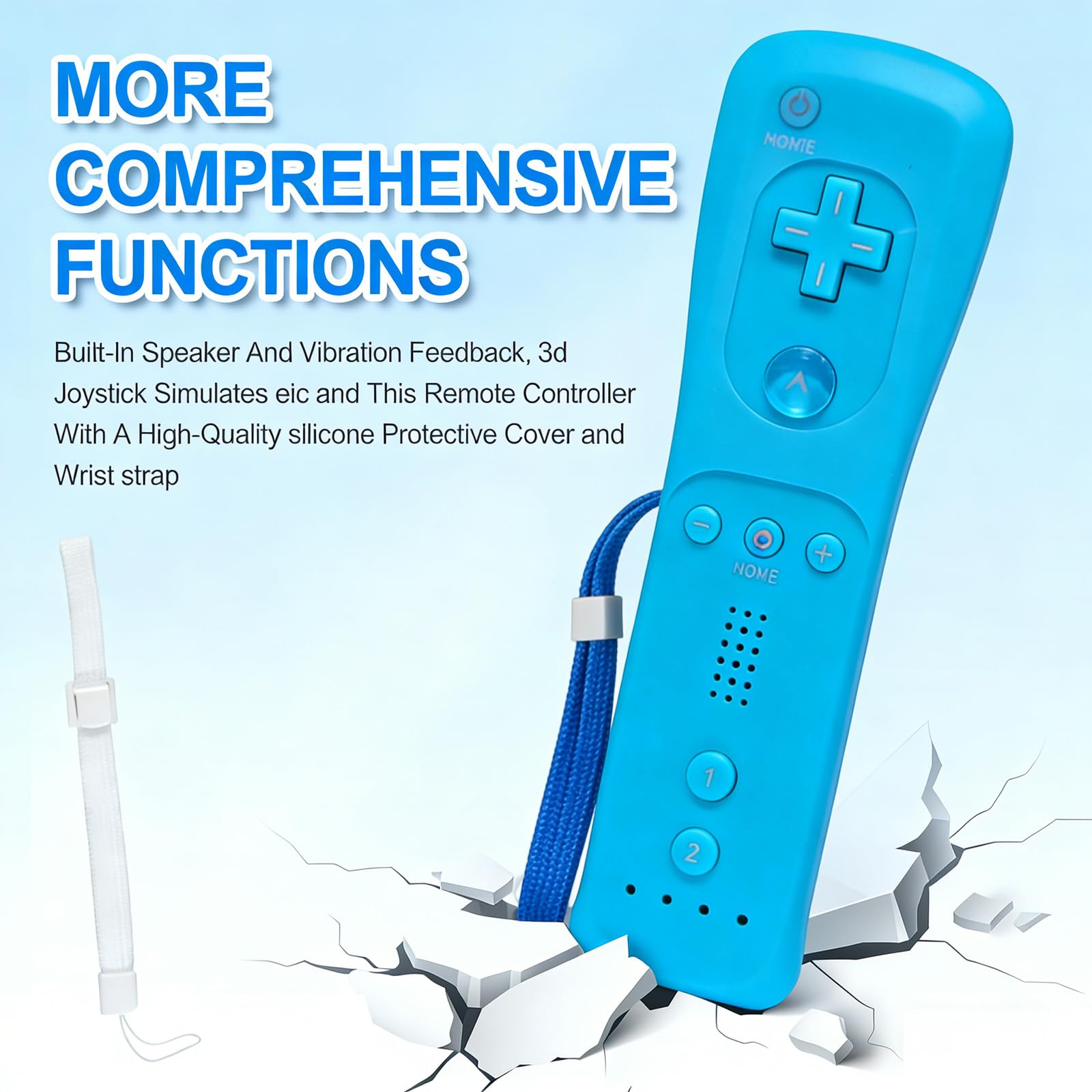 Funmo Controller für Wii Remote Plus Controller -Wi-i- Fernbedienung mit Motion Plus und W-ii-Nunchuck Con-troller W-ii Kontroller W-ii Vernbedinung Ersatz für Wii/WiiU (B)