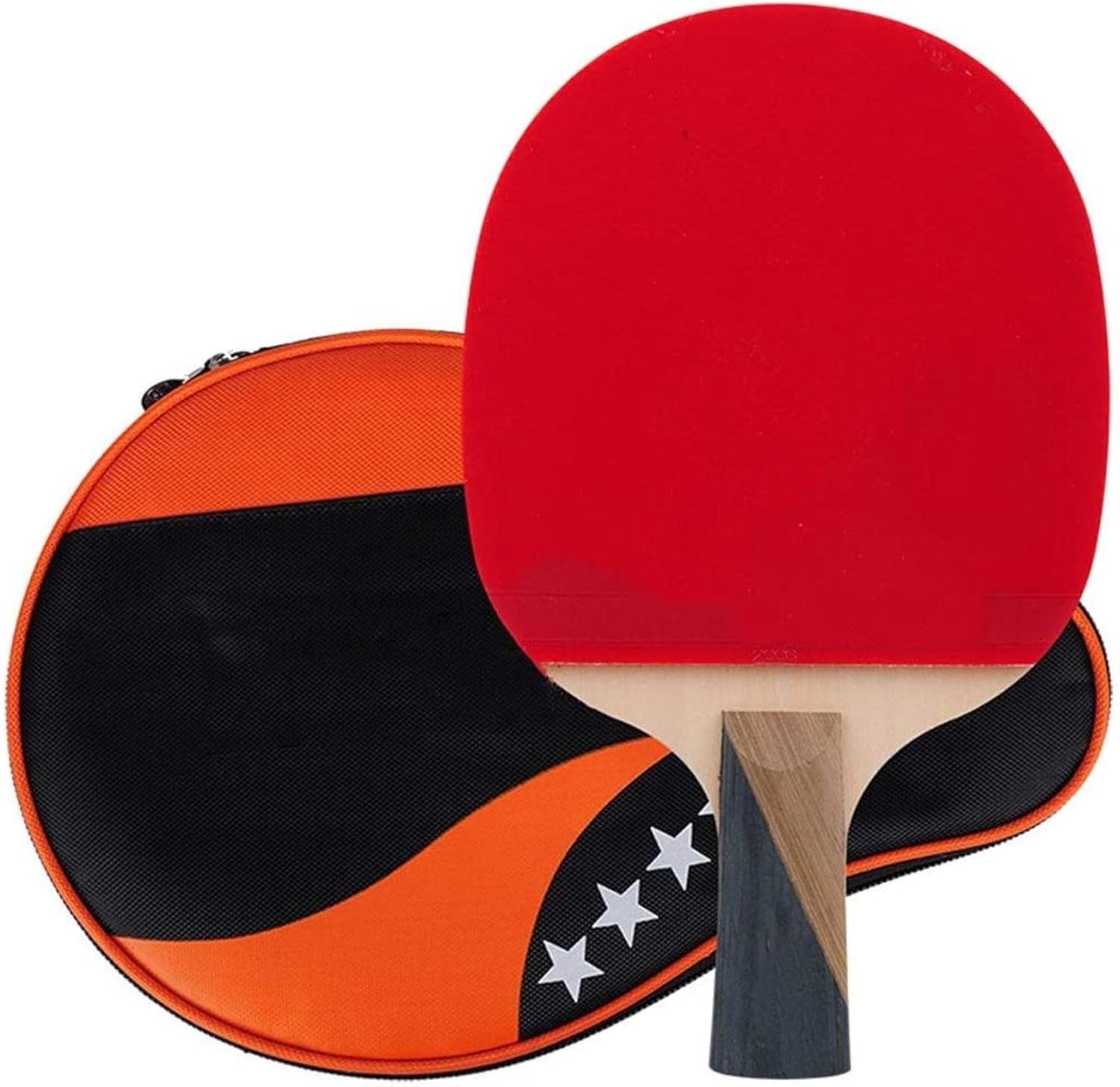Ping Pong Paddle Ping Pong Bat Ping Pong Paddle 4 Star Single Shot Double-Sided Anti-Adhesive Five-Layer Pure Wood Table Tennis Racket with Racket Bag Table Tennis Paddle Set