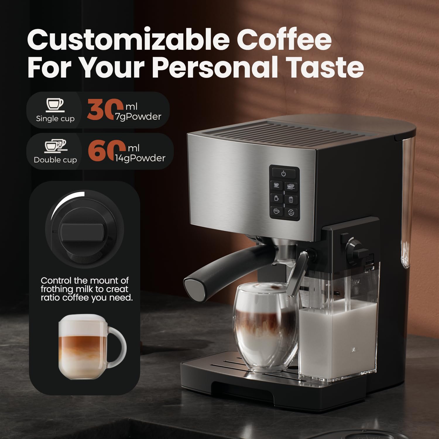 JZ.CAFE Super-Automatic Espresso Machine - Cappuccino Maker -5 JZ.CAFE Super-Automatic Espresso Machine - Cappuccino Maker -5