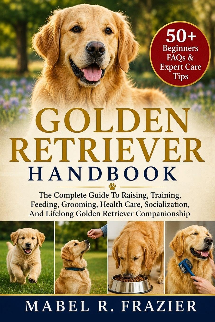 GOLDEN RETRIEVER HANDBOOK: The Complete Guide To Raising, Training, Feeding, Grooming, Health Care, Socialization, And Lifelong Golden Retriever Companionship