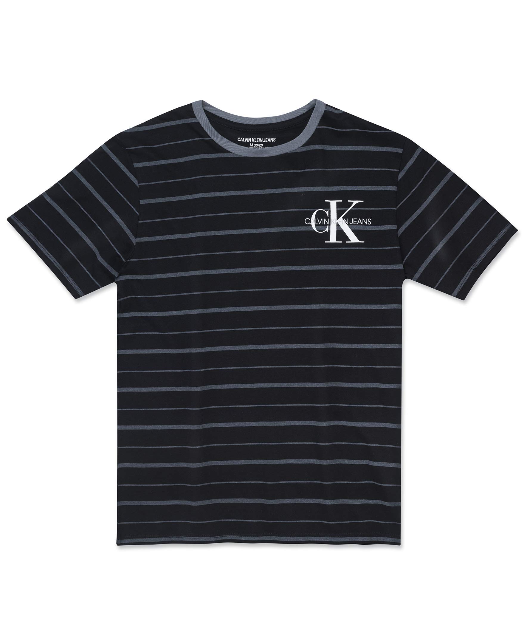 Calvin Klein Big Boys' Track Logo Crew Neck T-Shirt