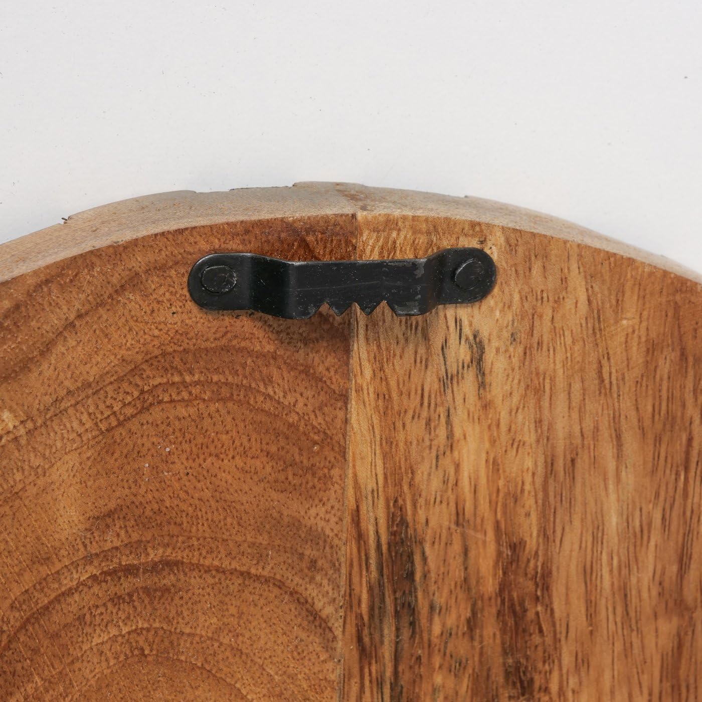 MF Wanddeko Holz Dalane, 3er Set, Rund, Mangoholz, Natur/Schwarz, Geometrisch, Boho Ethno, Ø 20/25/30 cm, Handgearbeitet