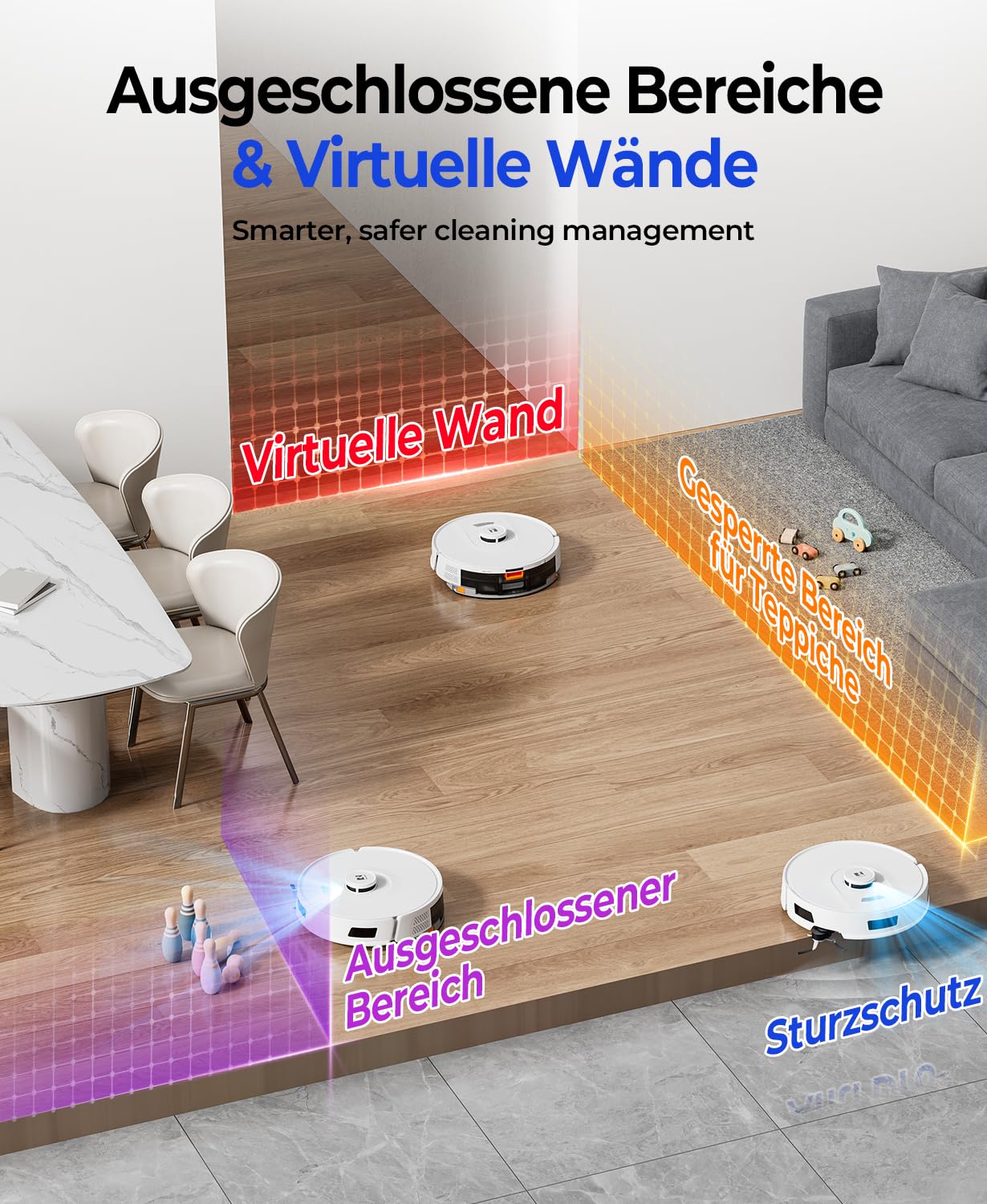 R11 Saugroboter mit Wischfunktion mit Kartenmapping, 20000Pa, Selbstentleerungsstation 120 Tage, Autoladender Staubsauger Roboter für Teppiche/Böden/Tierhaare