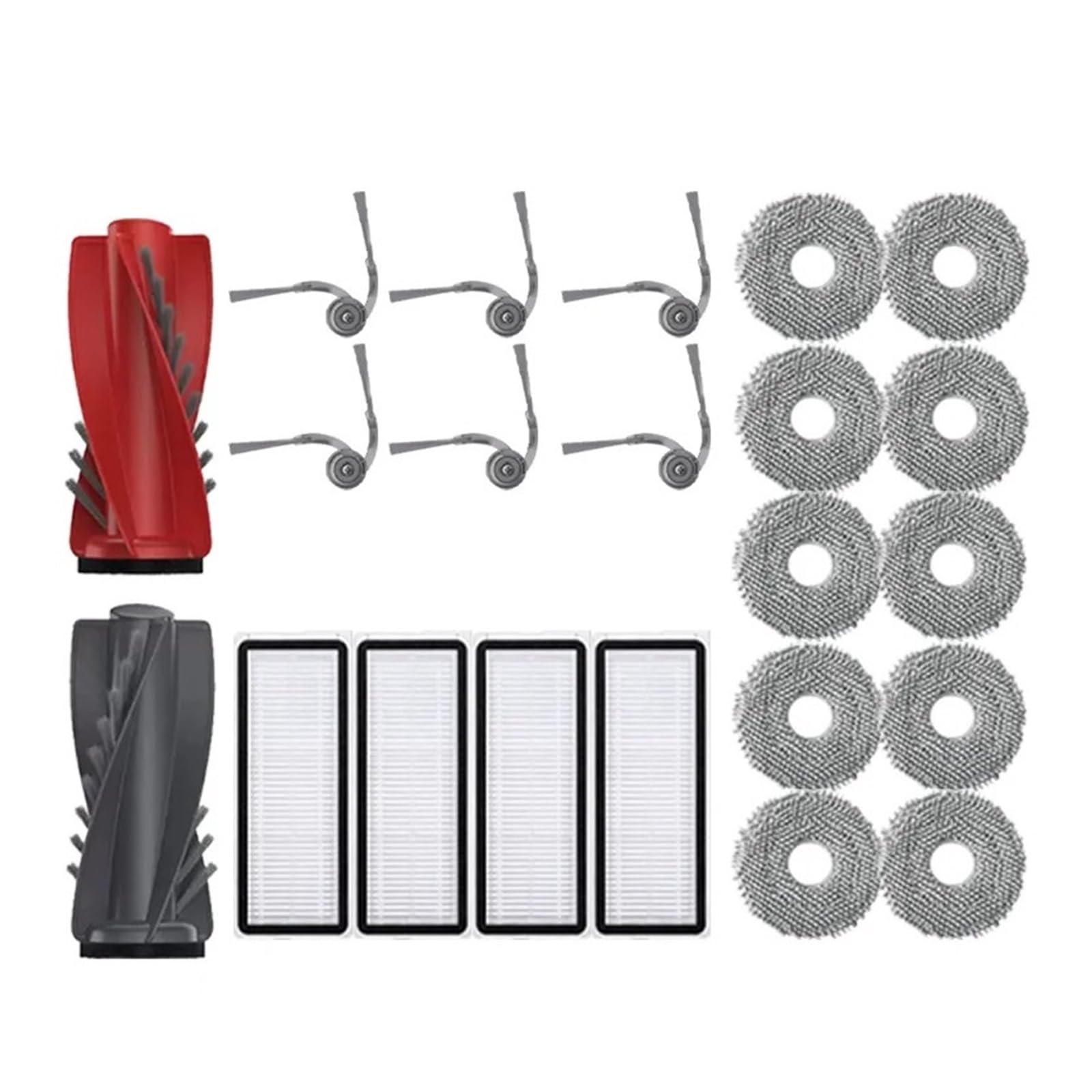 PORRSYDCD Main Roller Side Brush Hepa Filter Mop Cloth Dust Bag Parts Replacement，Compatible With Roborock Qrevo Curv Robot Vacuum Cleaner Accessories(22pcs)