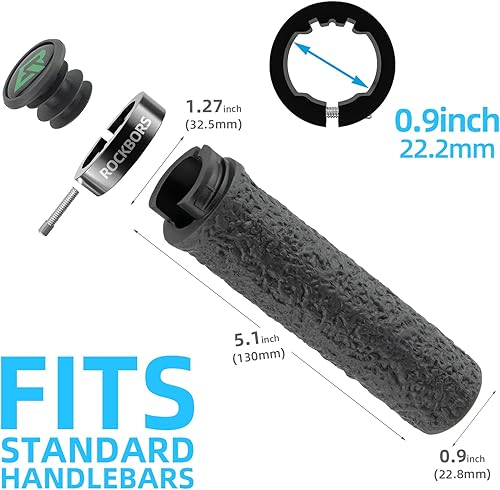 Miniatura 3 de ROCKBROS Empuñaduras antideslizantes para bicicleta de un solo bloqueo, para BMX, MTB, scooters, bicicletas plegables de 0.874in