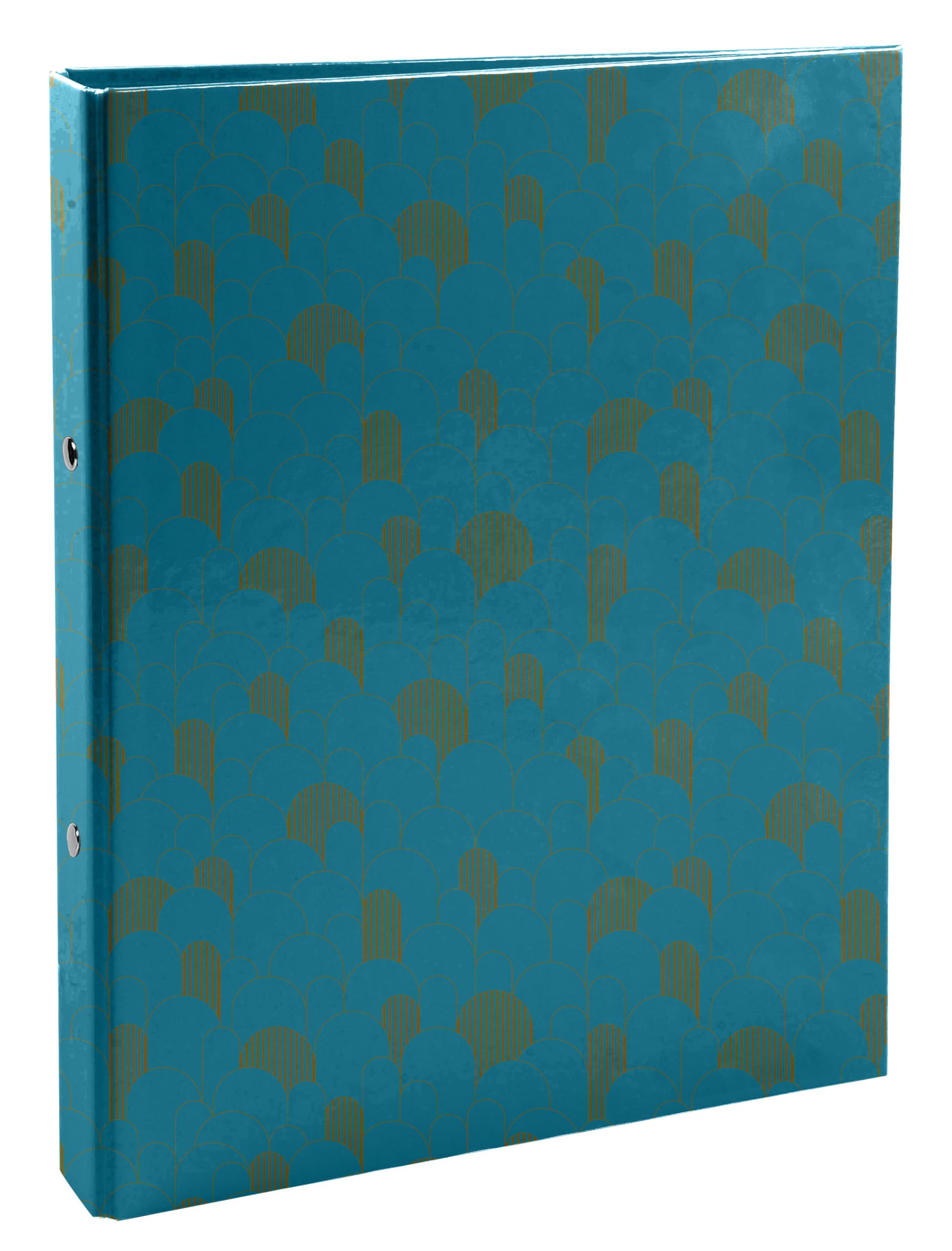 Exacompta - Ref 54450E - Box of 10 Rigid Binders with NeoDeco Printed Paper - 2 Round Rings - 40mm Spine - External Size: 32x26cm - File Format A4-3 Assorted Colours