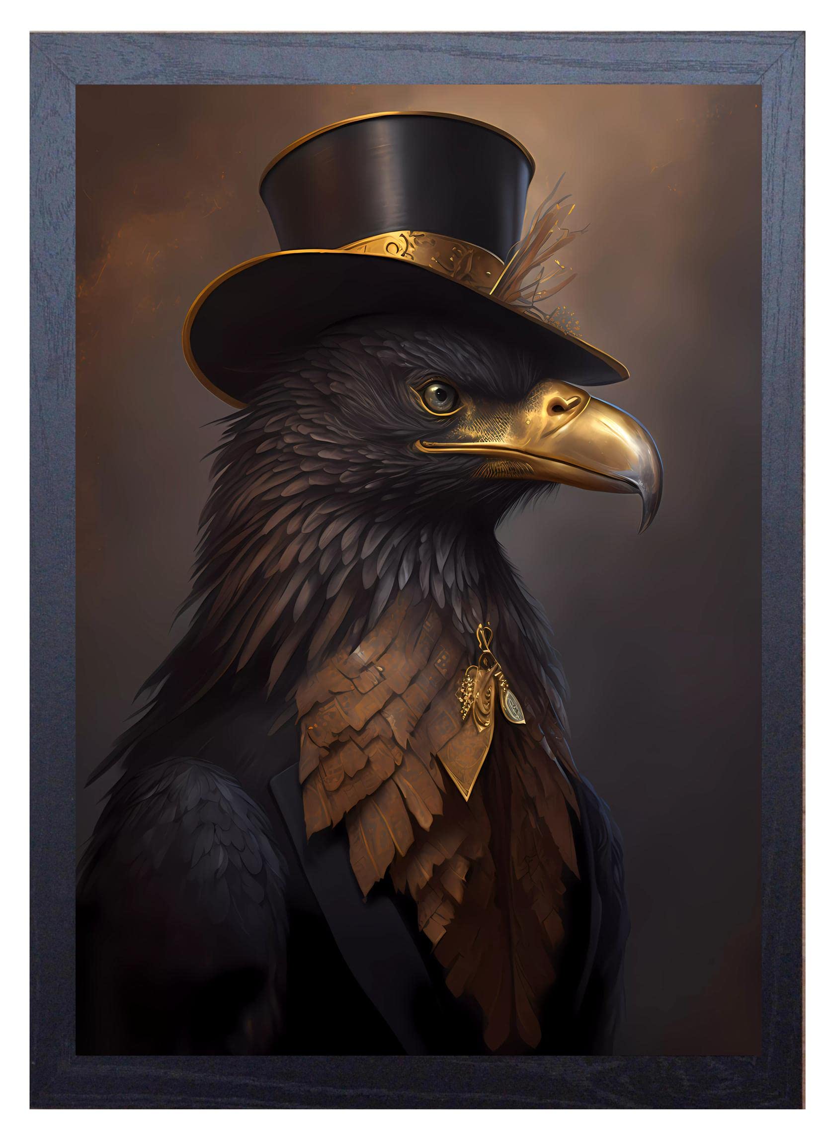 Beauitiful vivid fine art print of a Vintage Victorian style Gothic Golden Eagle painting (picture 3) (A4 PRINT ONLY) (29.7 X 21CM) - Image 2