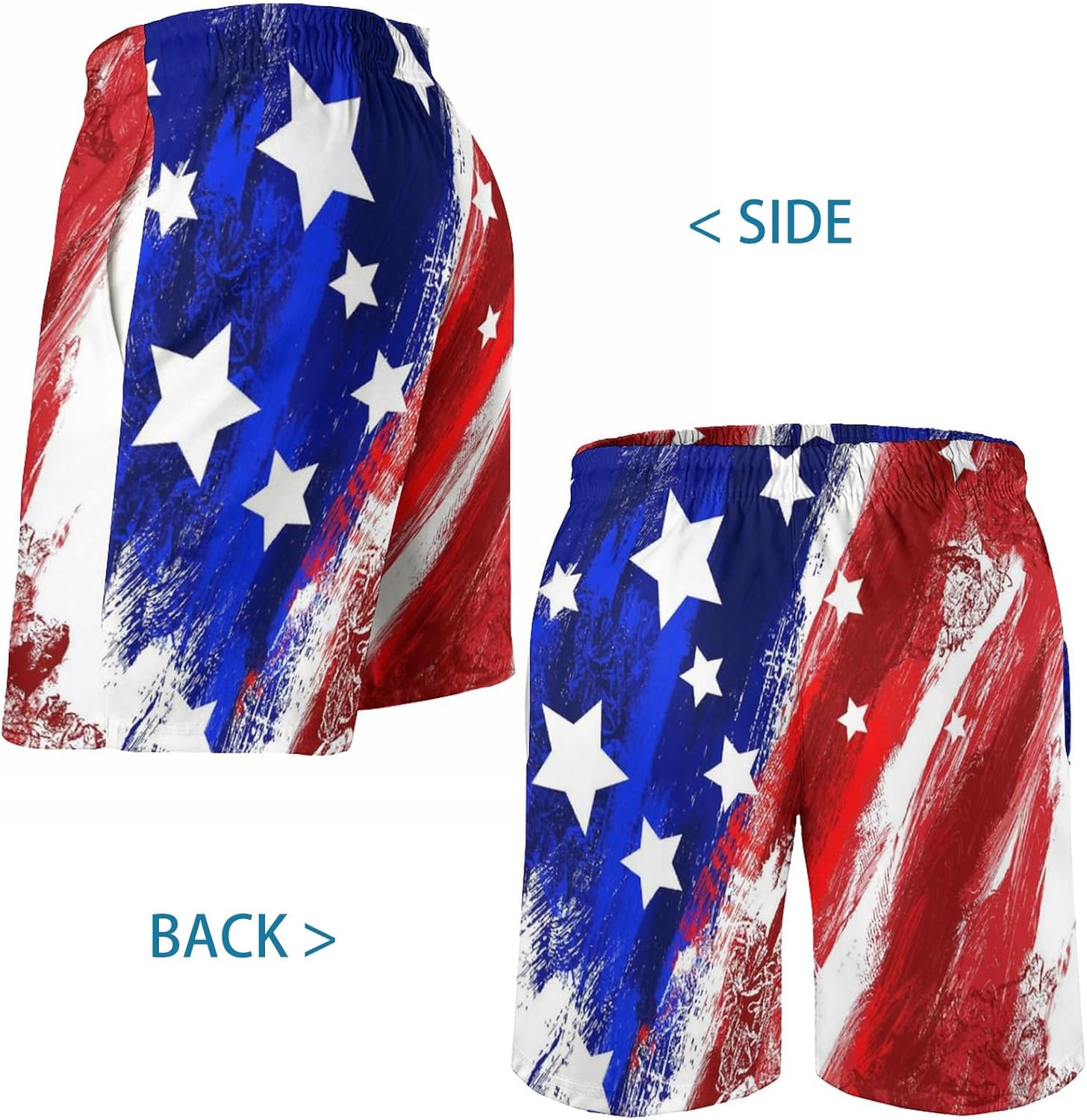 Lzzidou Men's American Flag Swim Trunks USA 4th of July Patriotic Board Shorts Quick Dry Lined Beach Shorts - Image 4